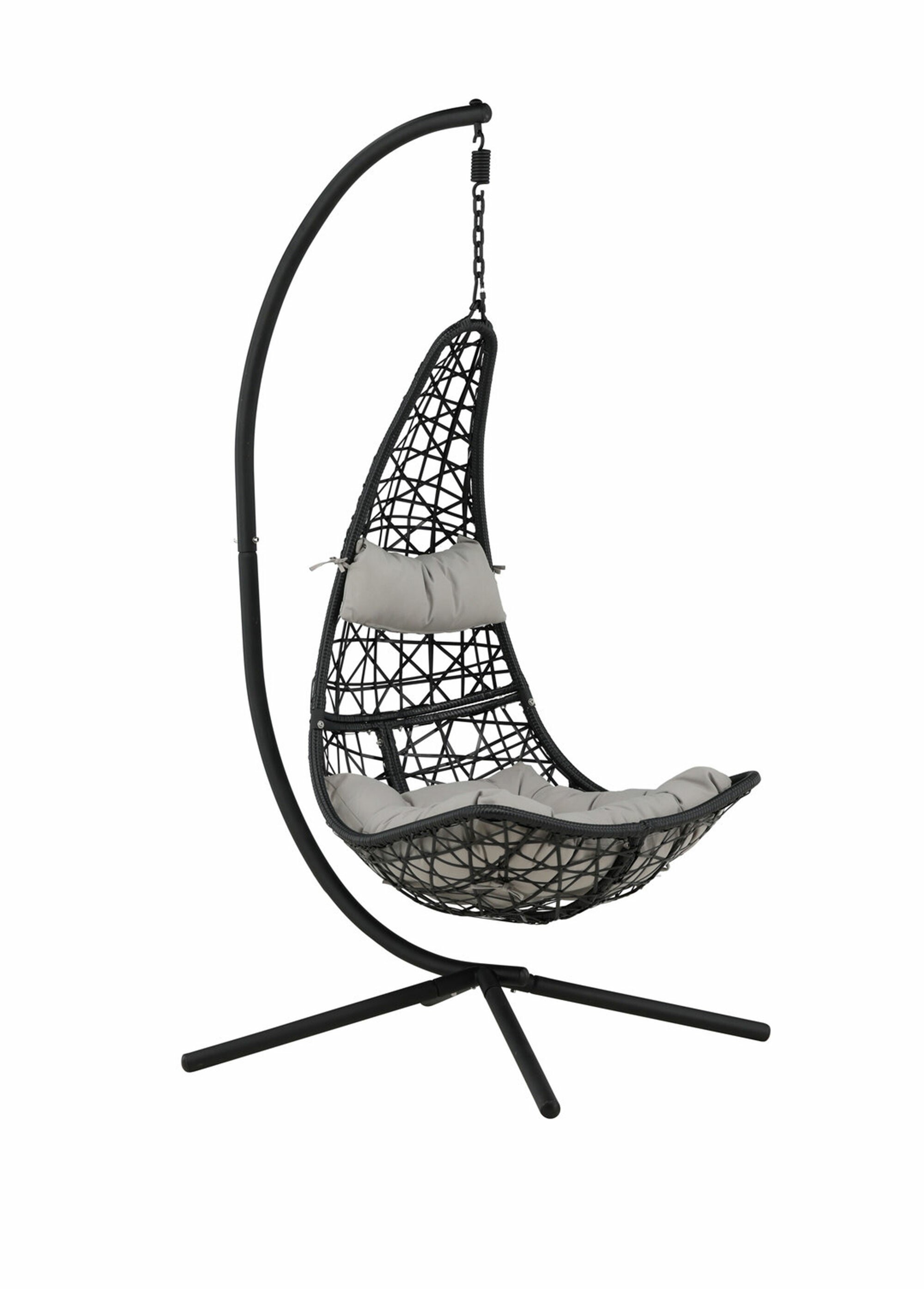 Fauteuil suspendu tressé + coussins