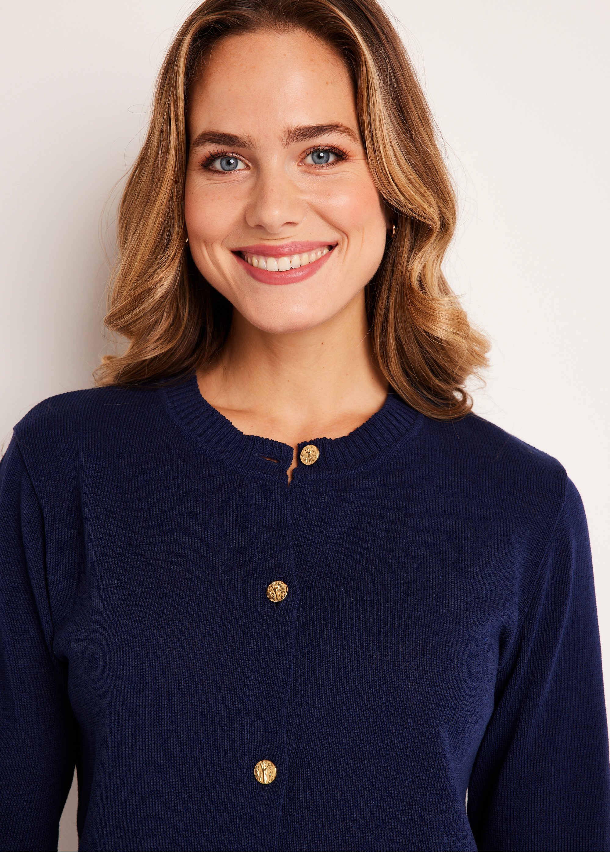 Gilet cardigan court boutonné