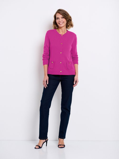 Gilet cardigan court boutonné Femme Violet MADAILLAN SF1