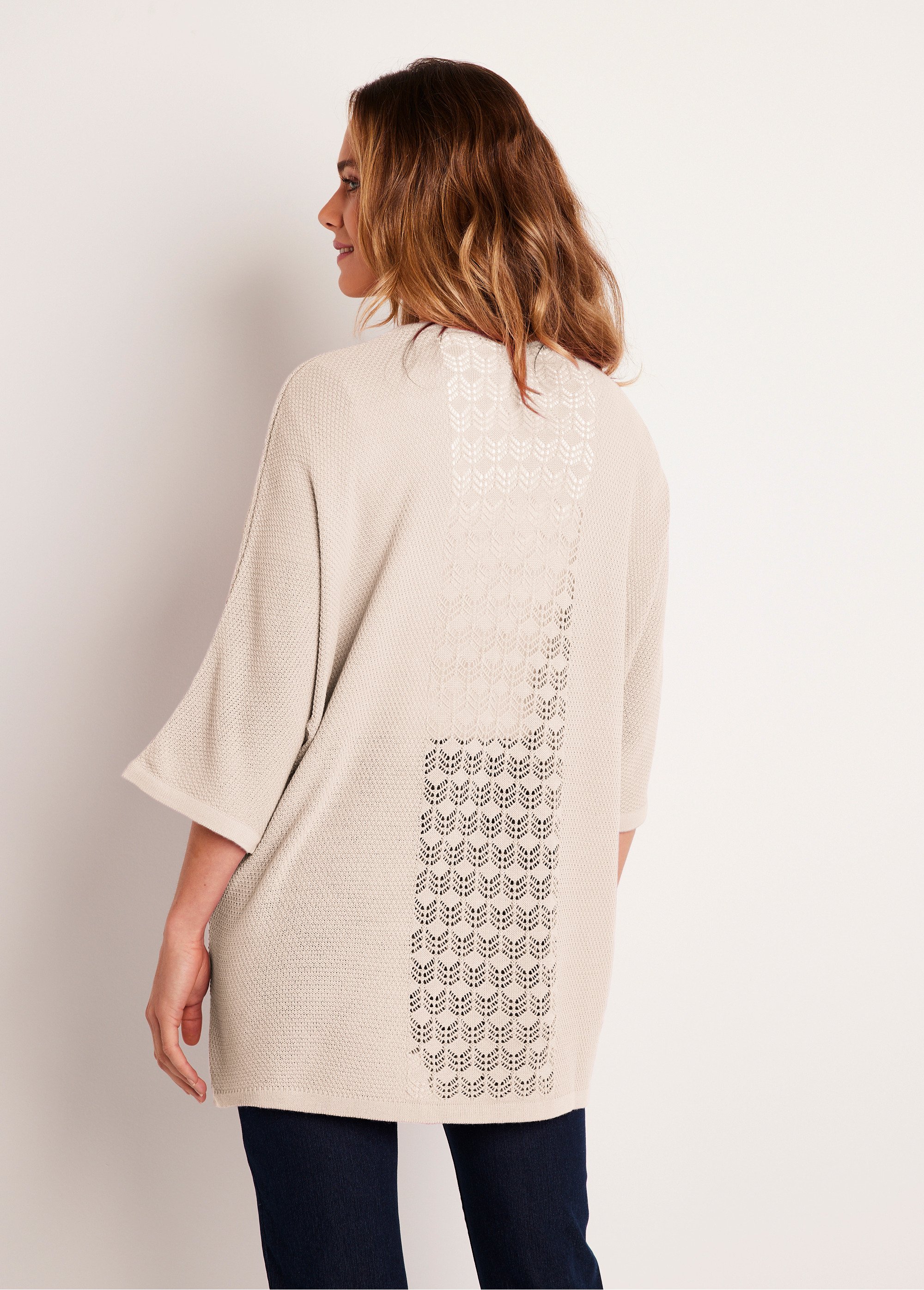 Gilet long manches courtes