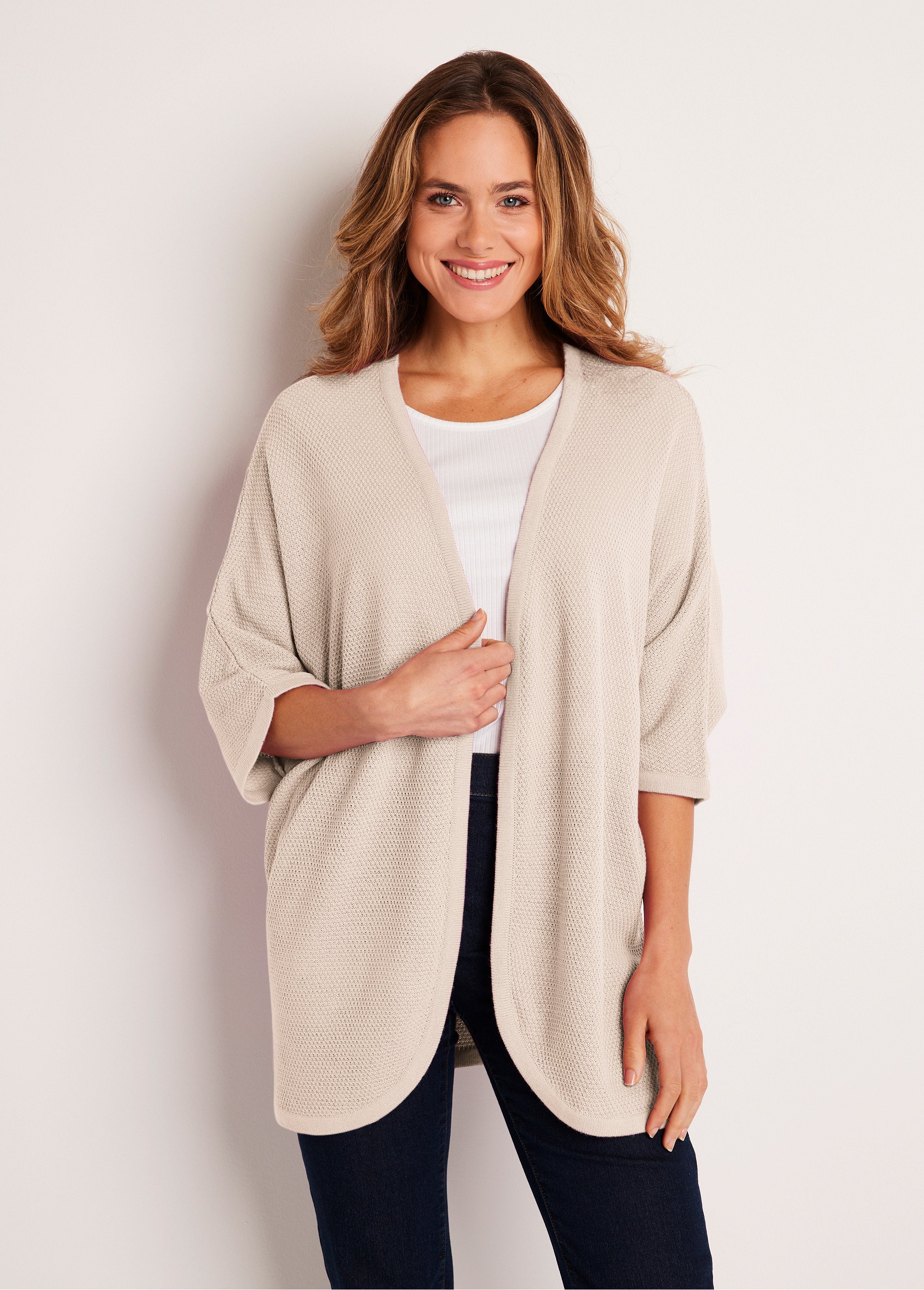 Gilet long manches courtes