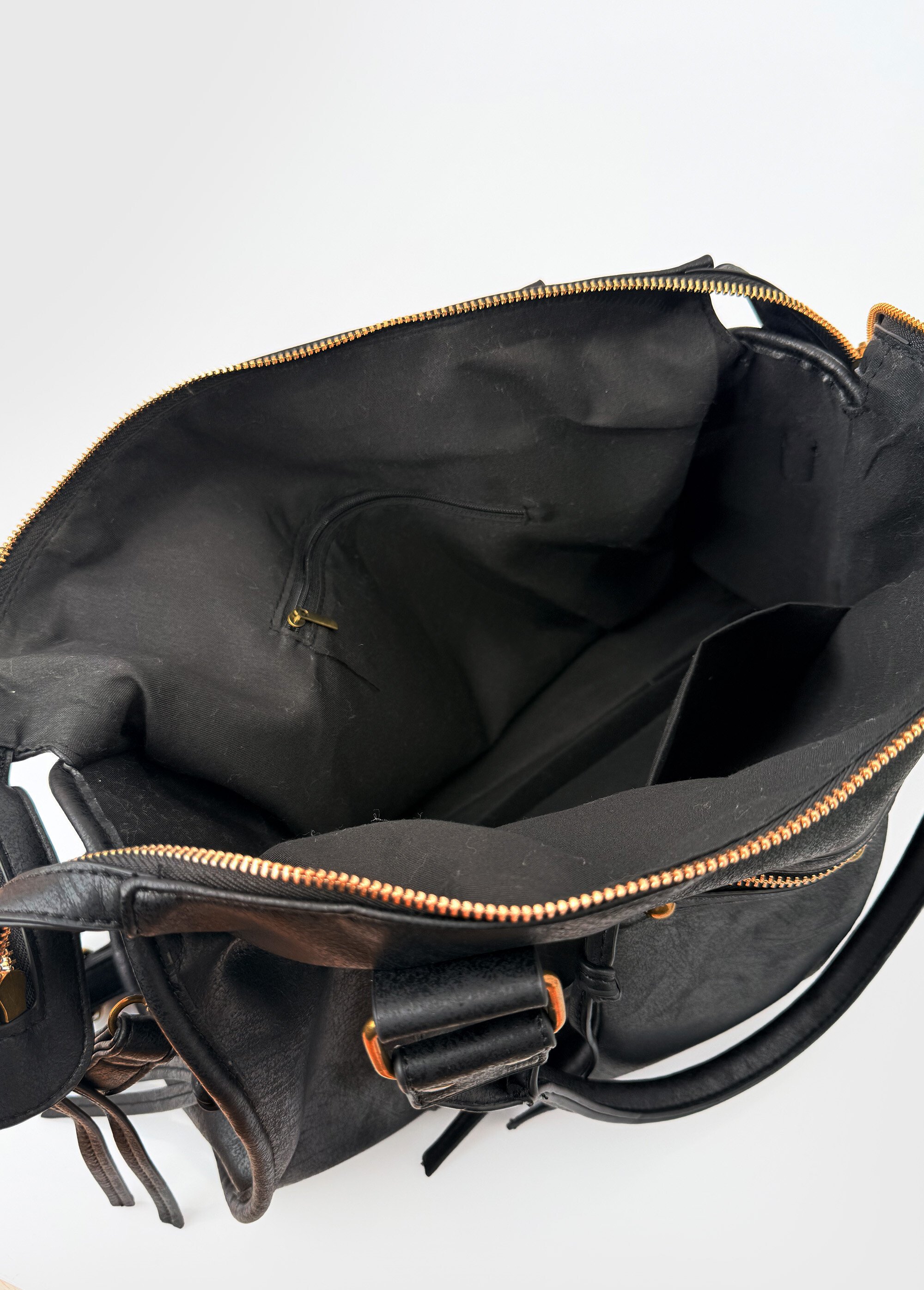 Grand sac à main détails métal vieilli Femme Noir BAG-M-330 DE2