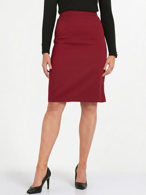 Jupe unie droite mi longue Femme Rouge LAFFONT FA1