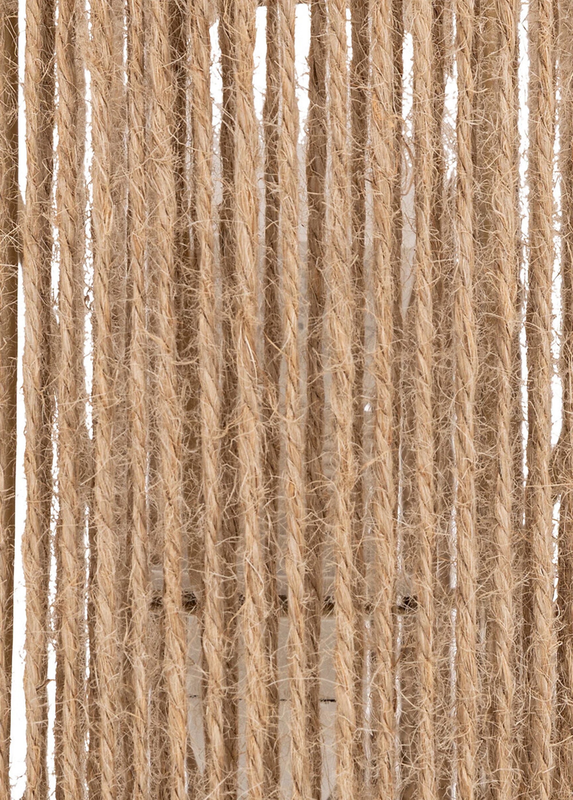 Lampe en céramique et chanvre tressé