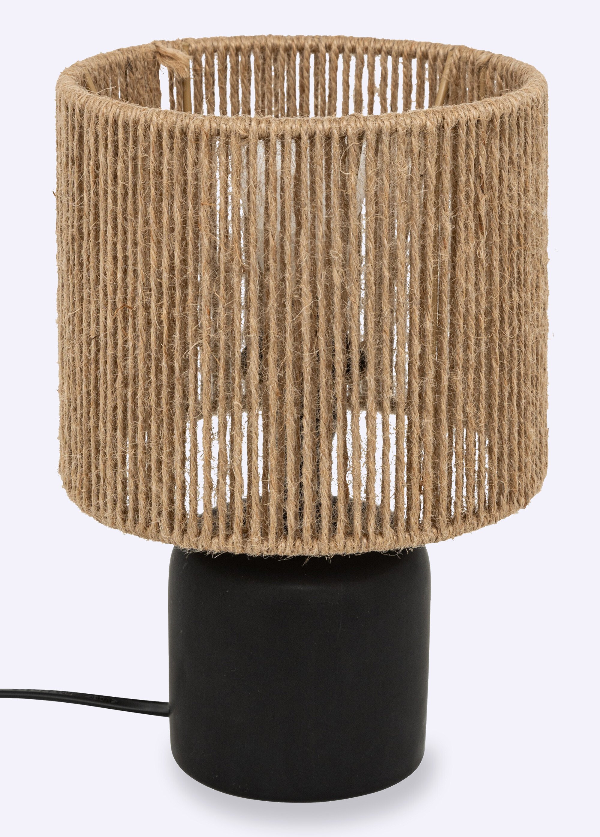 Lampe en céramique et chanvre tressé