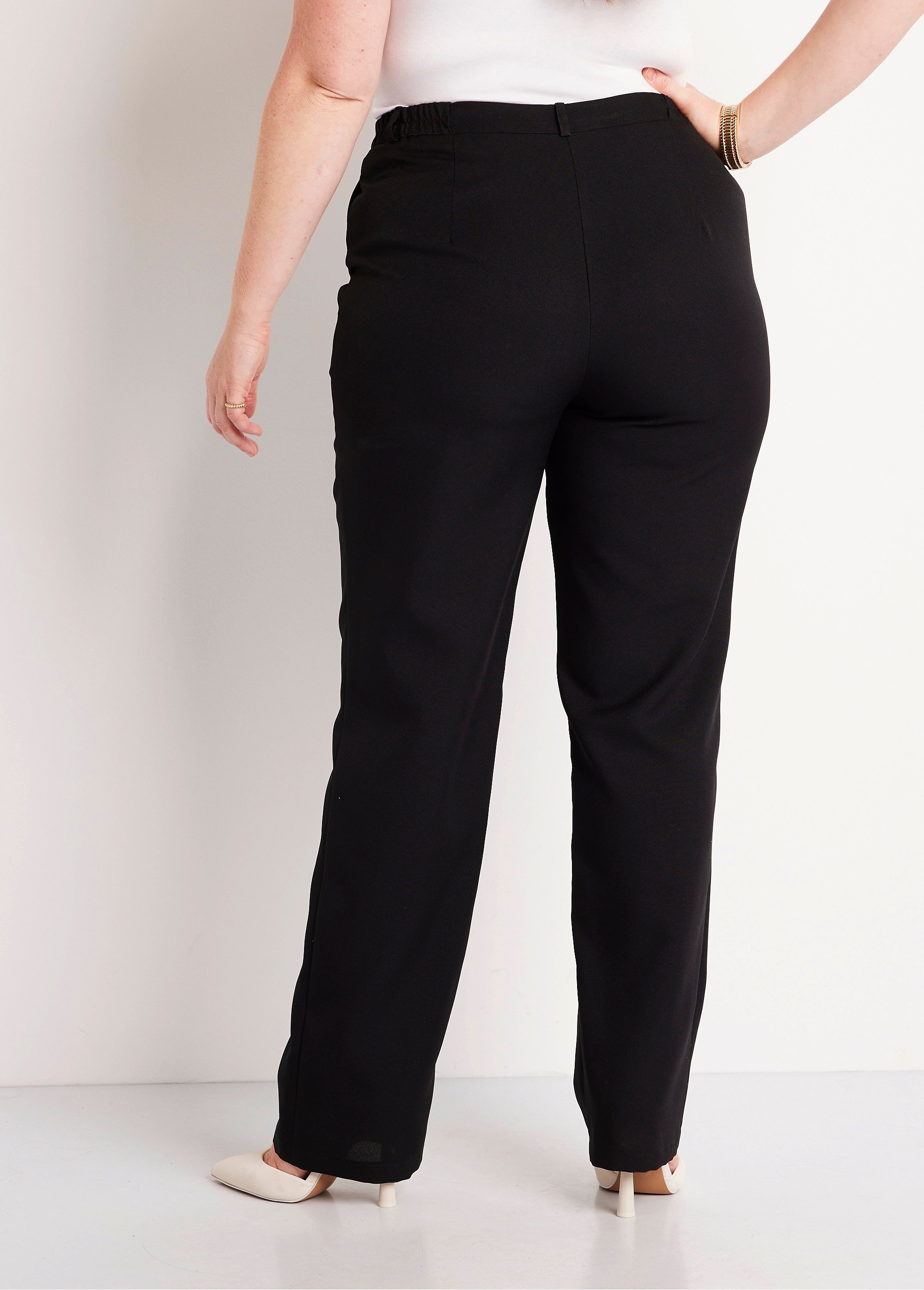 Pantacourt Taille Semi élastiquée Satin Blanc