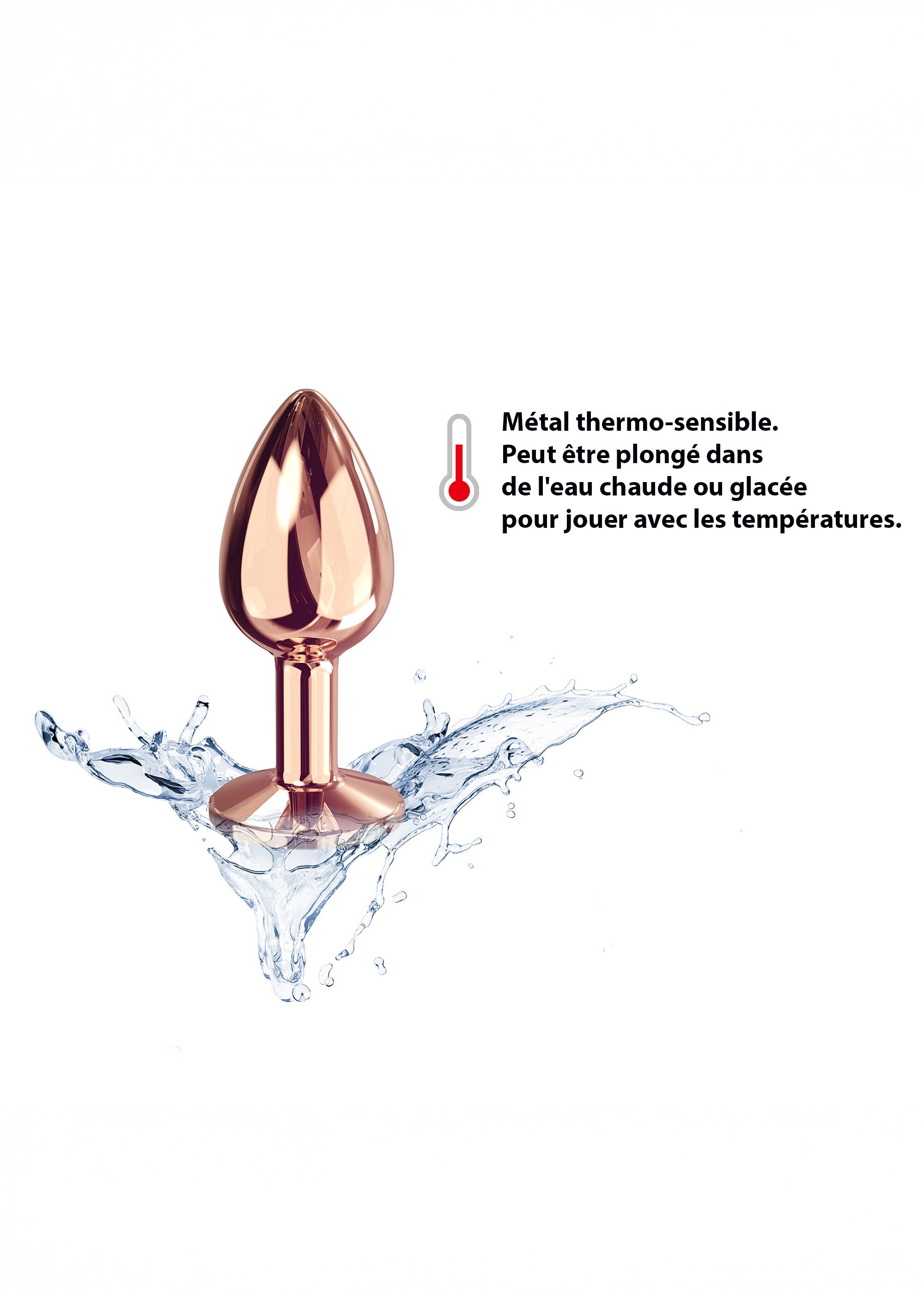 Plug anal aluminium façon bijou, Diamond ROSE GOLD LOV-6072608 DE3