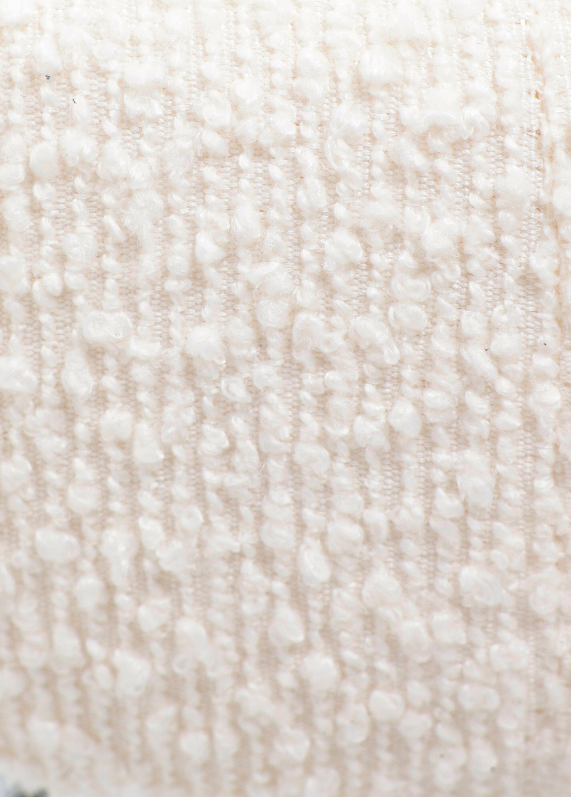 Pouf en métal, coussin aspect laineux BLANC KP-KR8000140 DE1