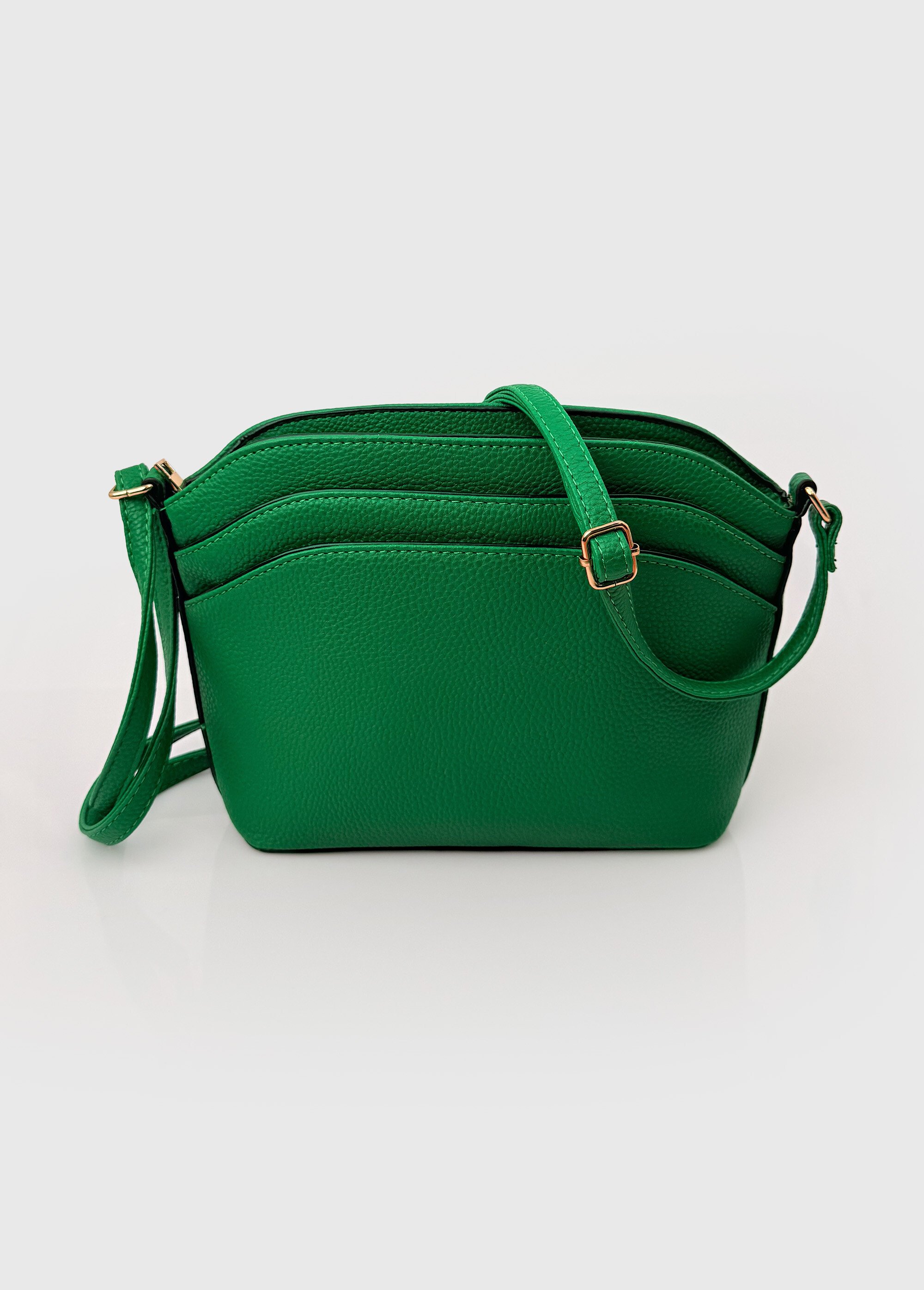 Sac à main façon grainé poches fantaisie Femme Vert BAG-M-0029 FA1