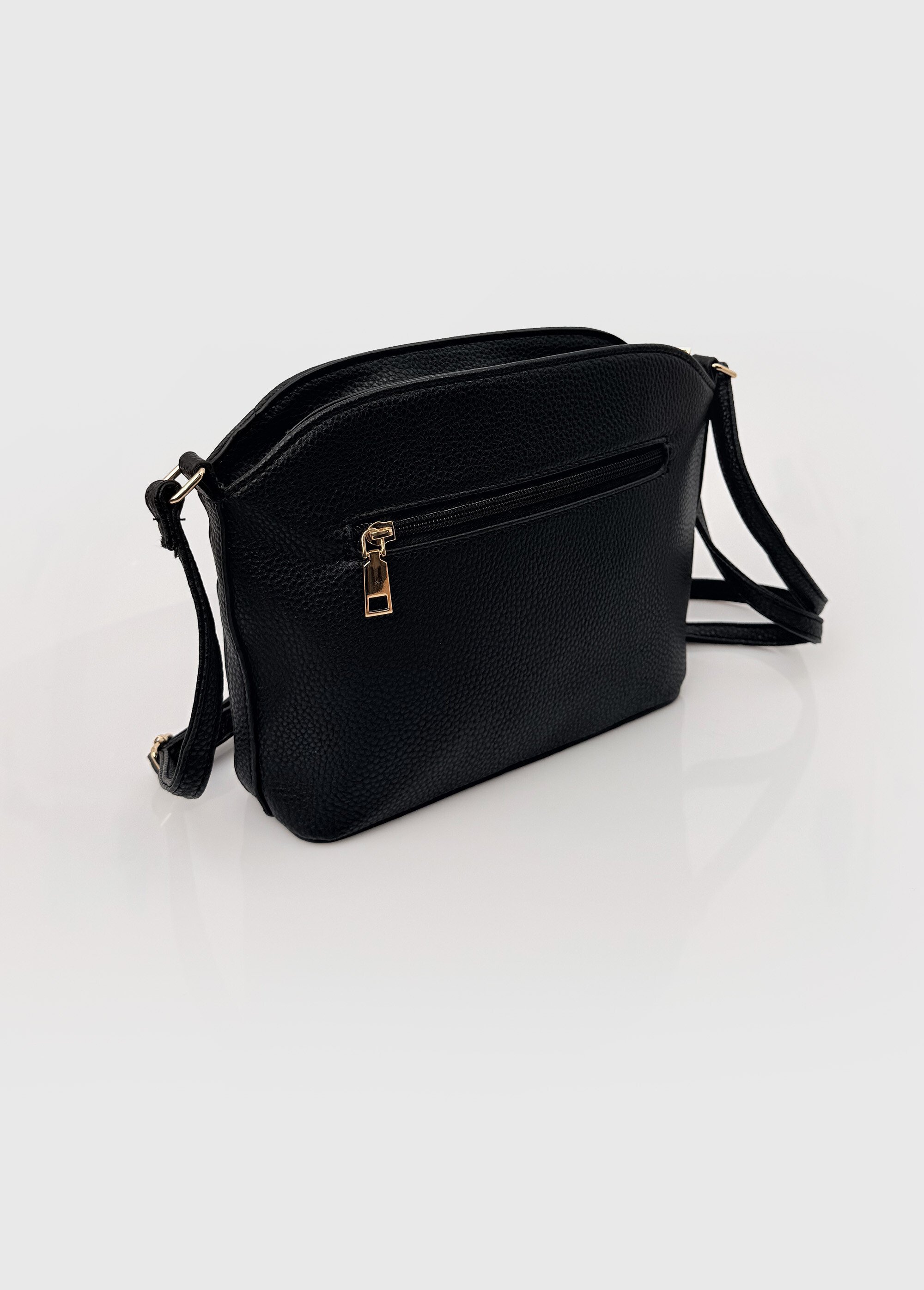Sac à main façon grainé poches fantaisie Femme Noir BAG-M-0029 DE1