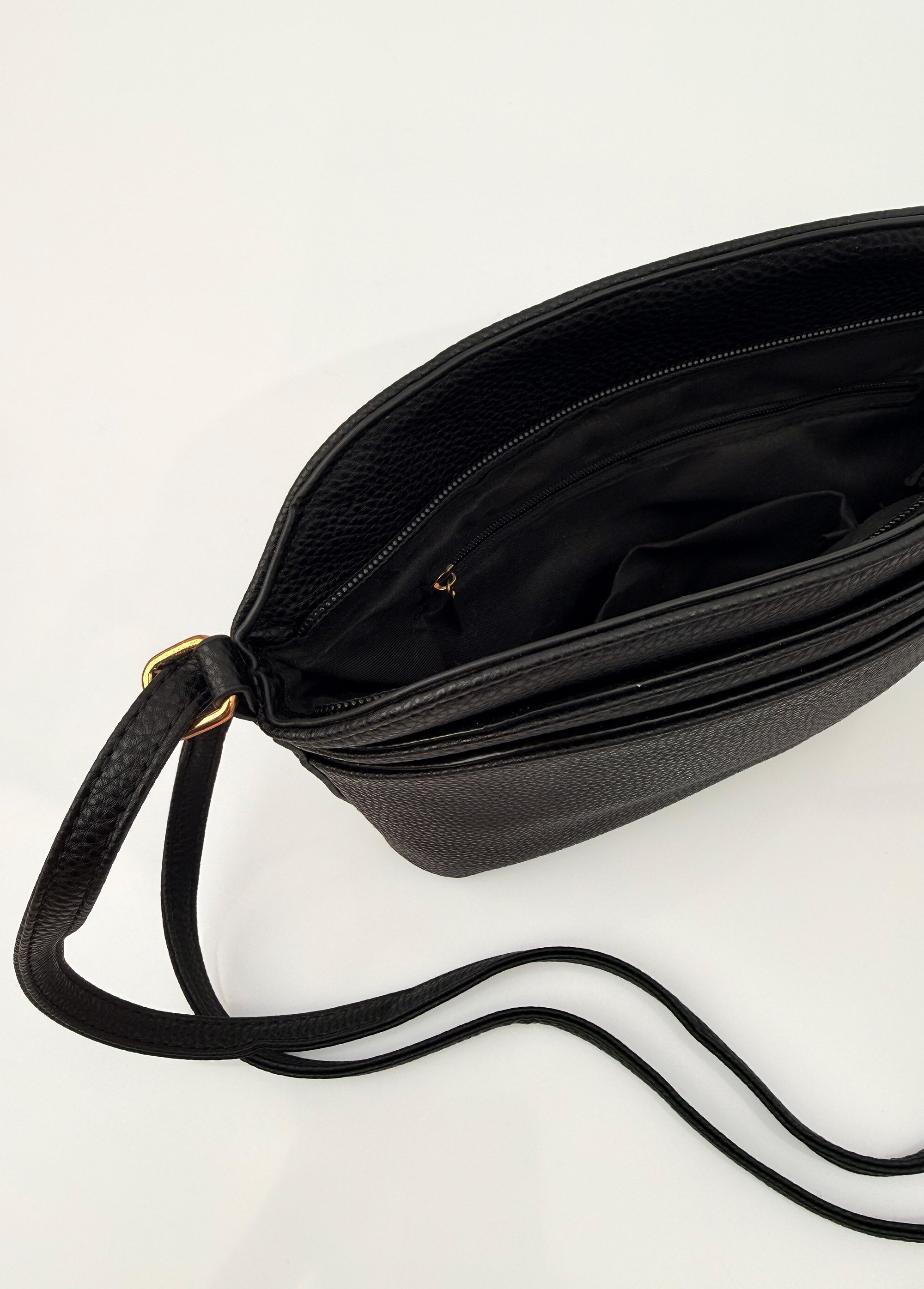 Sac à main façon grainé poches fantaisie Femme Noir BAG-M-0029 DE2