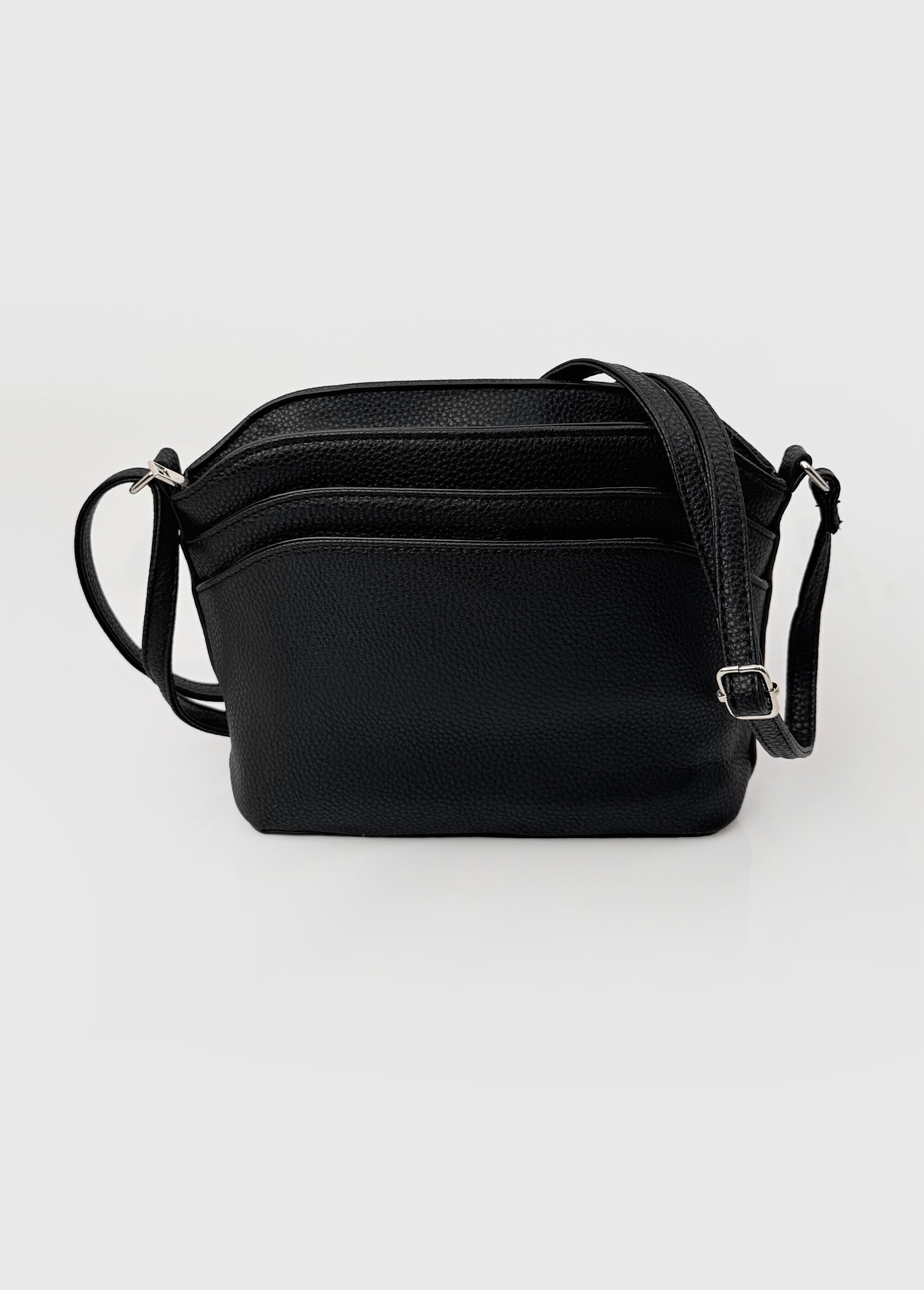 Sac à main façon grainé poches fantaisie Femme Noir BAG-M-0029 FA1