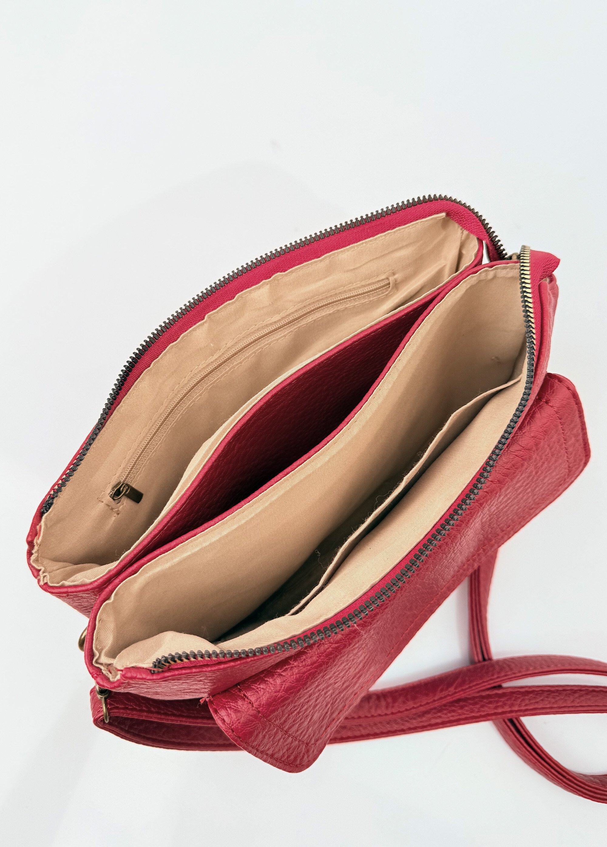Sac pochette en simili cuir grainé Femme Rouge BAG-M-326 DE2