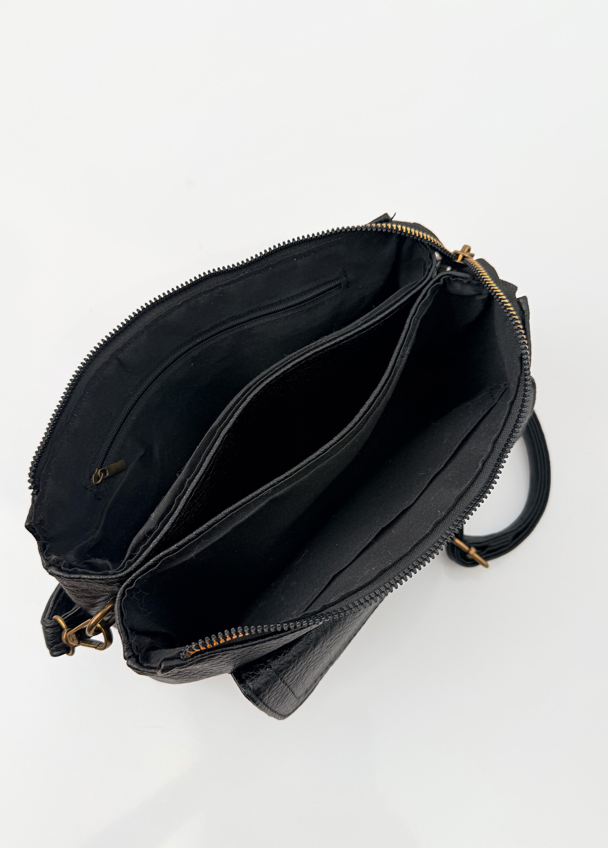 Sac pochette en simili cuir grainé Femme Noir BAG-M-326 DE2