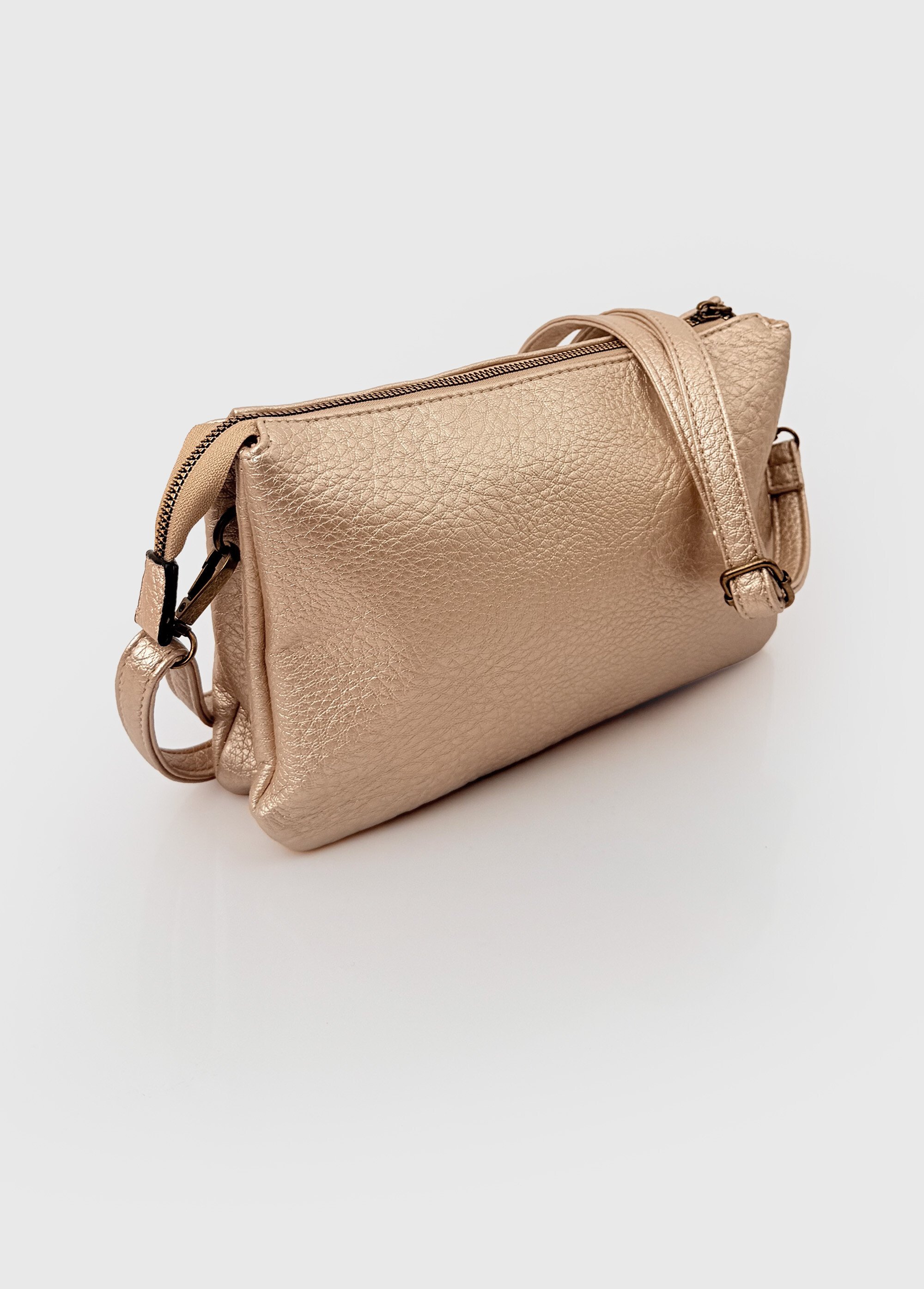Sac pochette en simili cuir grainé Femme Doré BAG-M-326 DE1