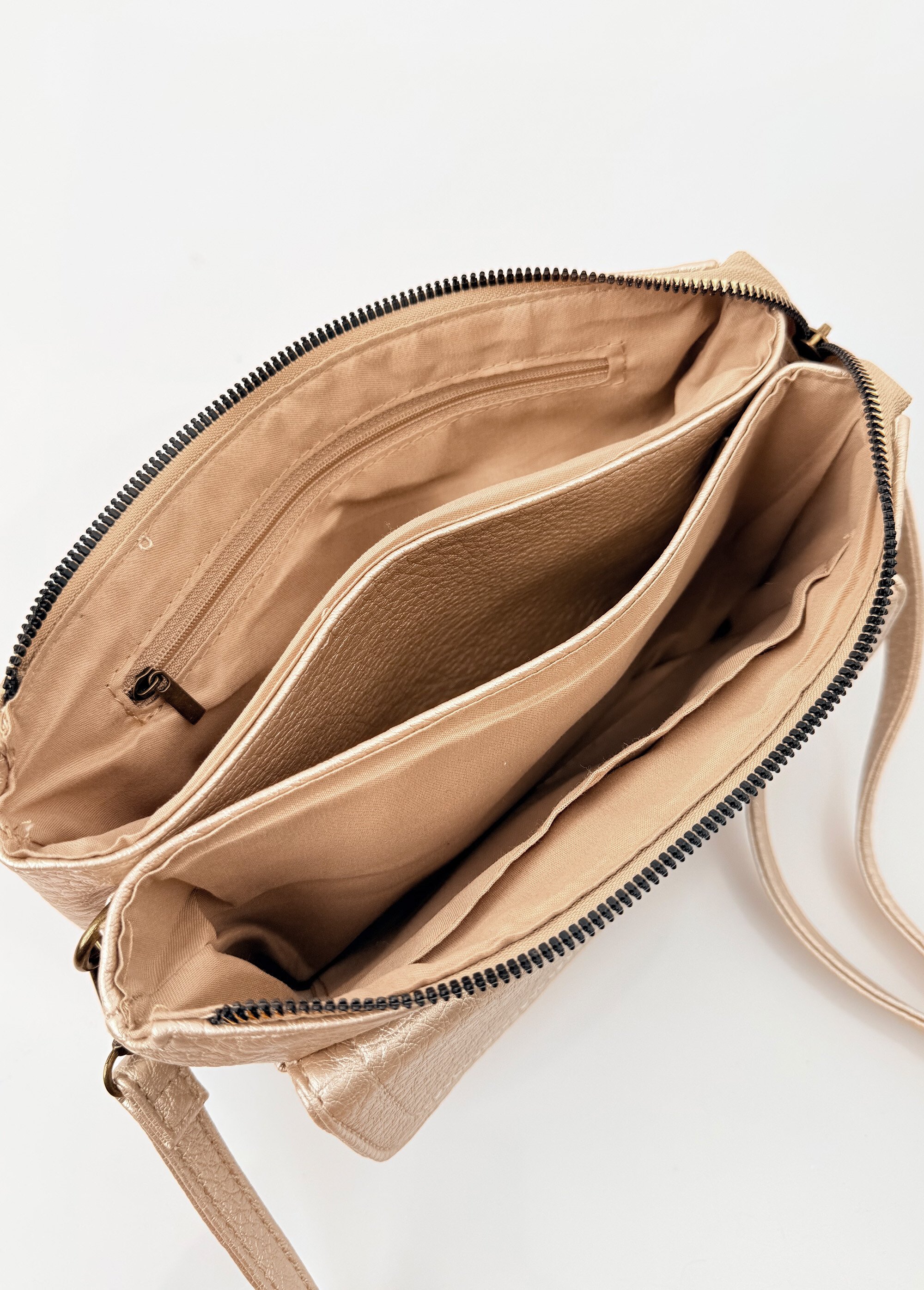 Sac pochette en simili cuir grainé Femme Doré BAG-M-326 DE2