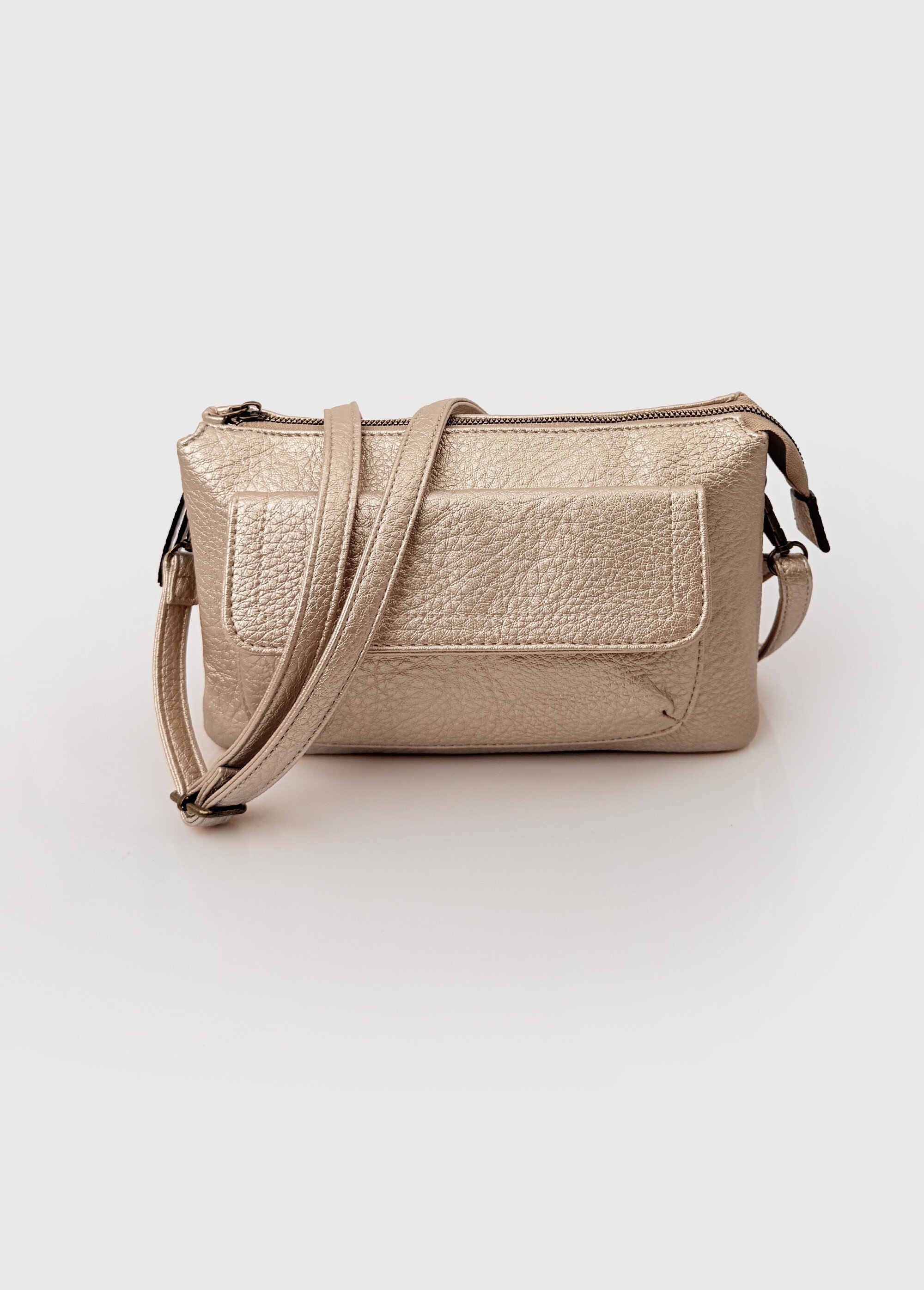 Sac pochette en simili cuir grainé Femme Doré BAG-M-326 FA1