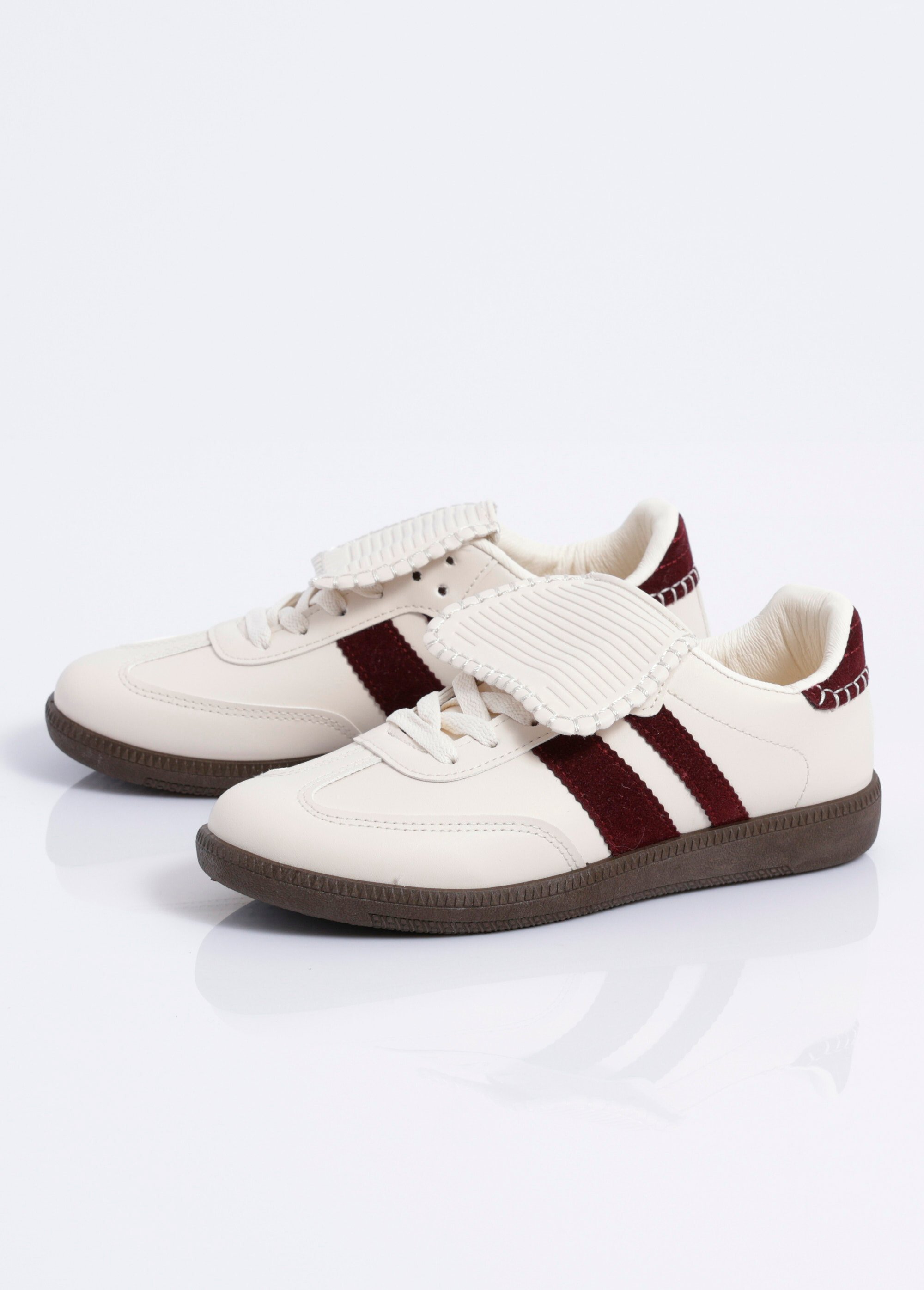 Sneakers avec languette inspiration rétro Femme Beige JOIB-6609 DE1