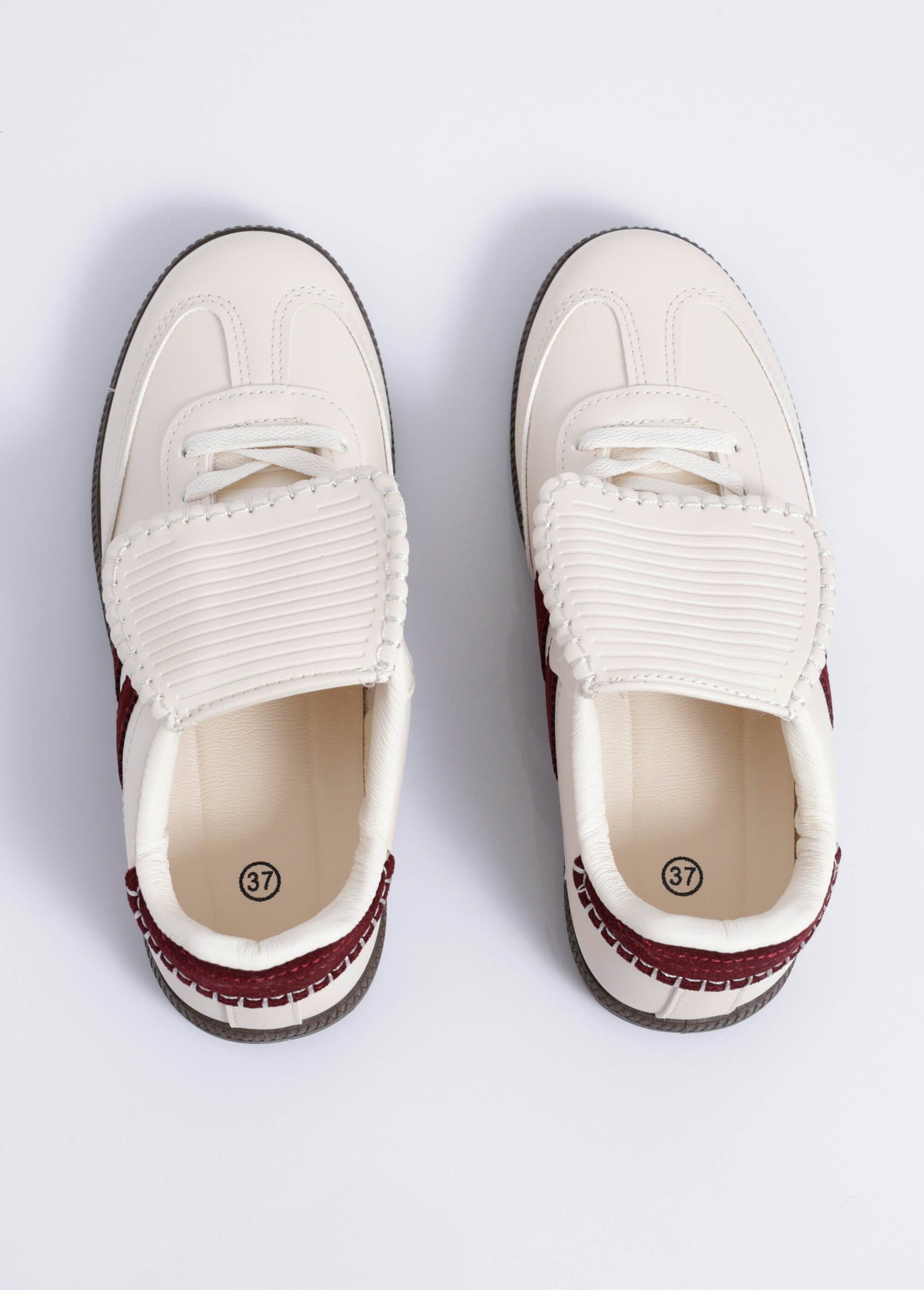 Sneakers avec languette inspiration rétro Femme Beige JOIB-6609 OV1