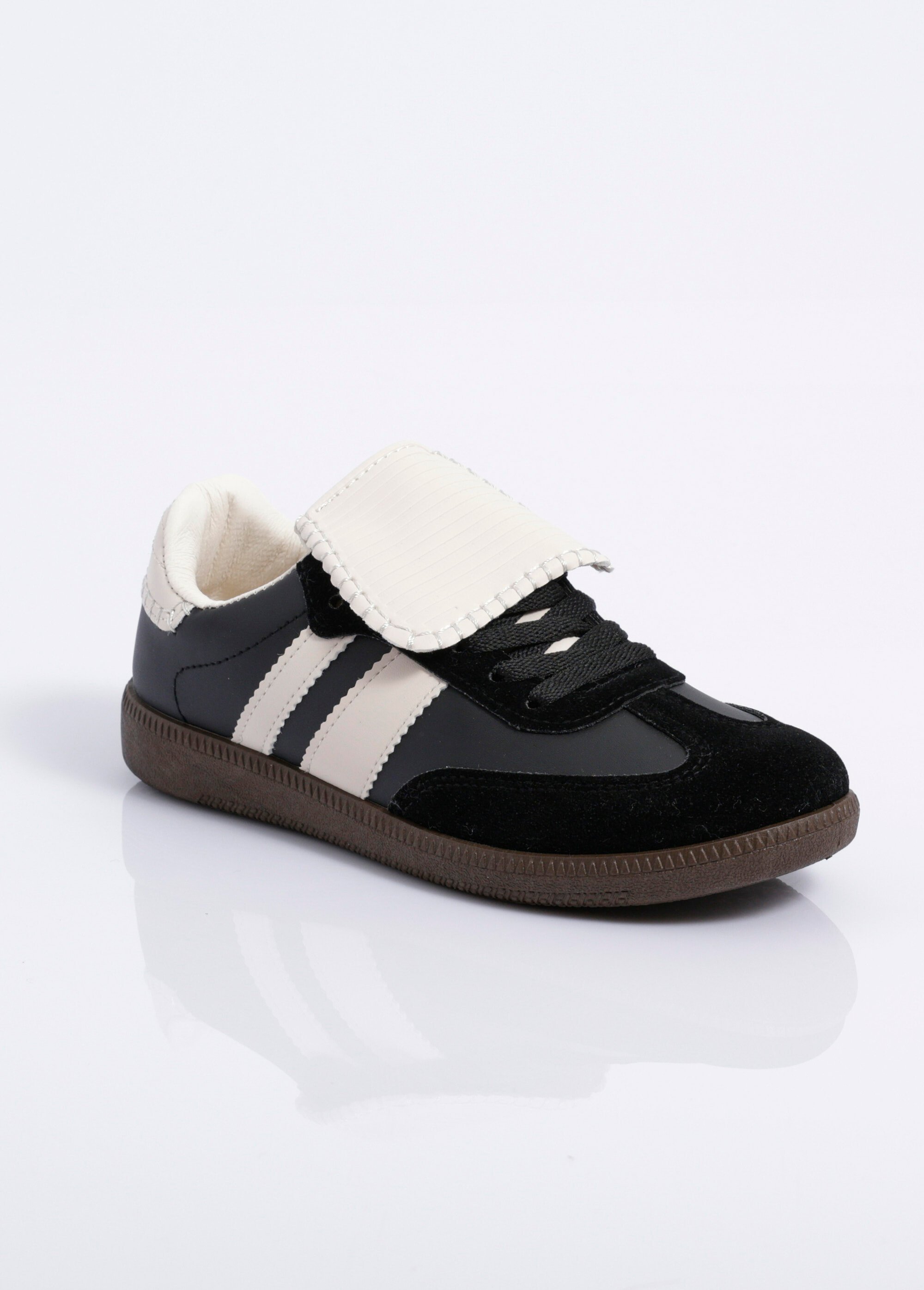 Sneakers avec languette inspiration rétro Femme Noir JOIB-6609 FA1