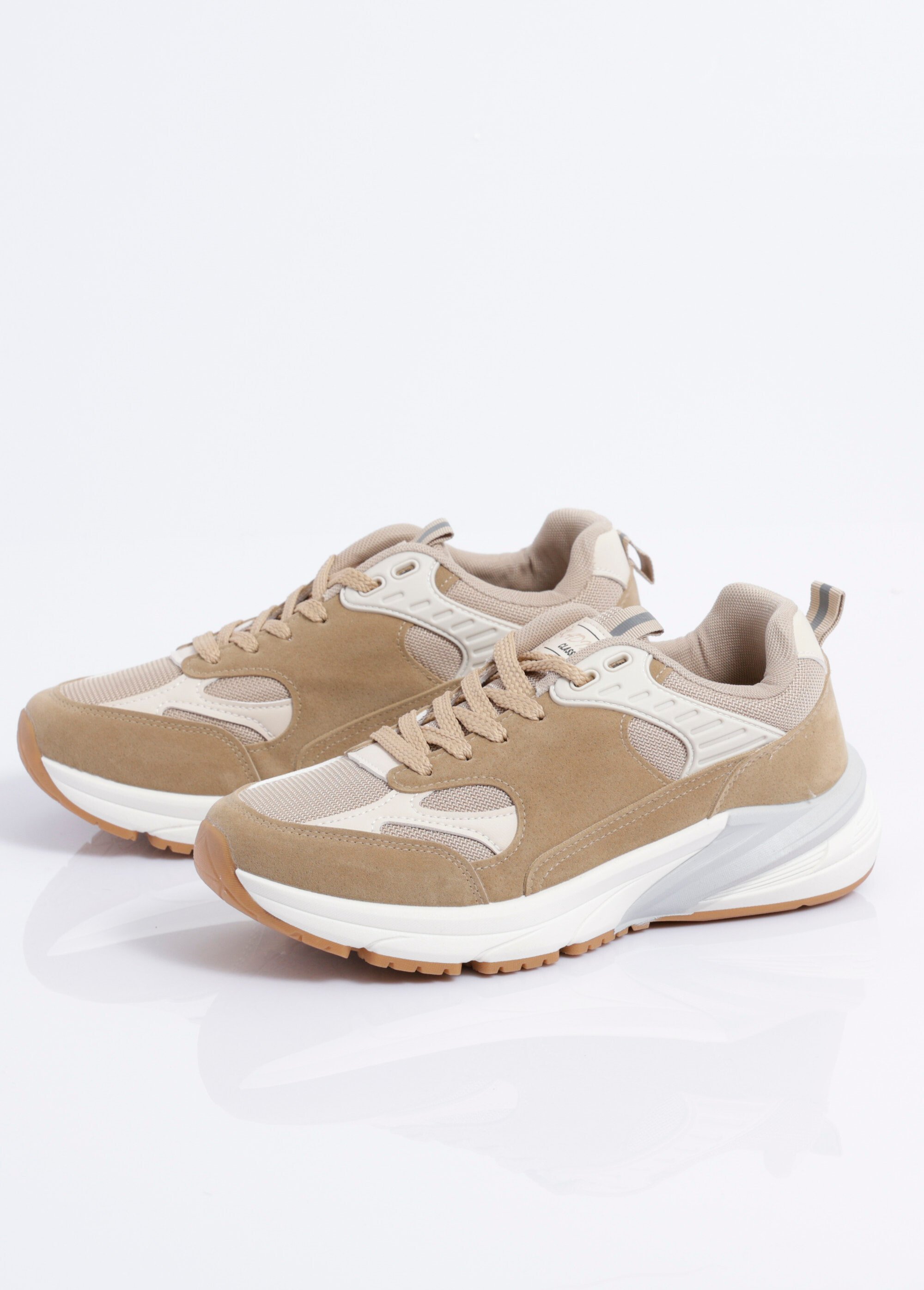 Sneakers multimatières look sporty Homme Beige JANZ1067 DE1