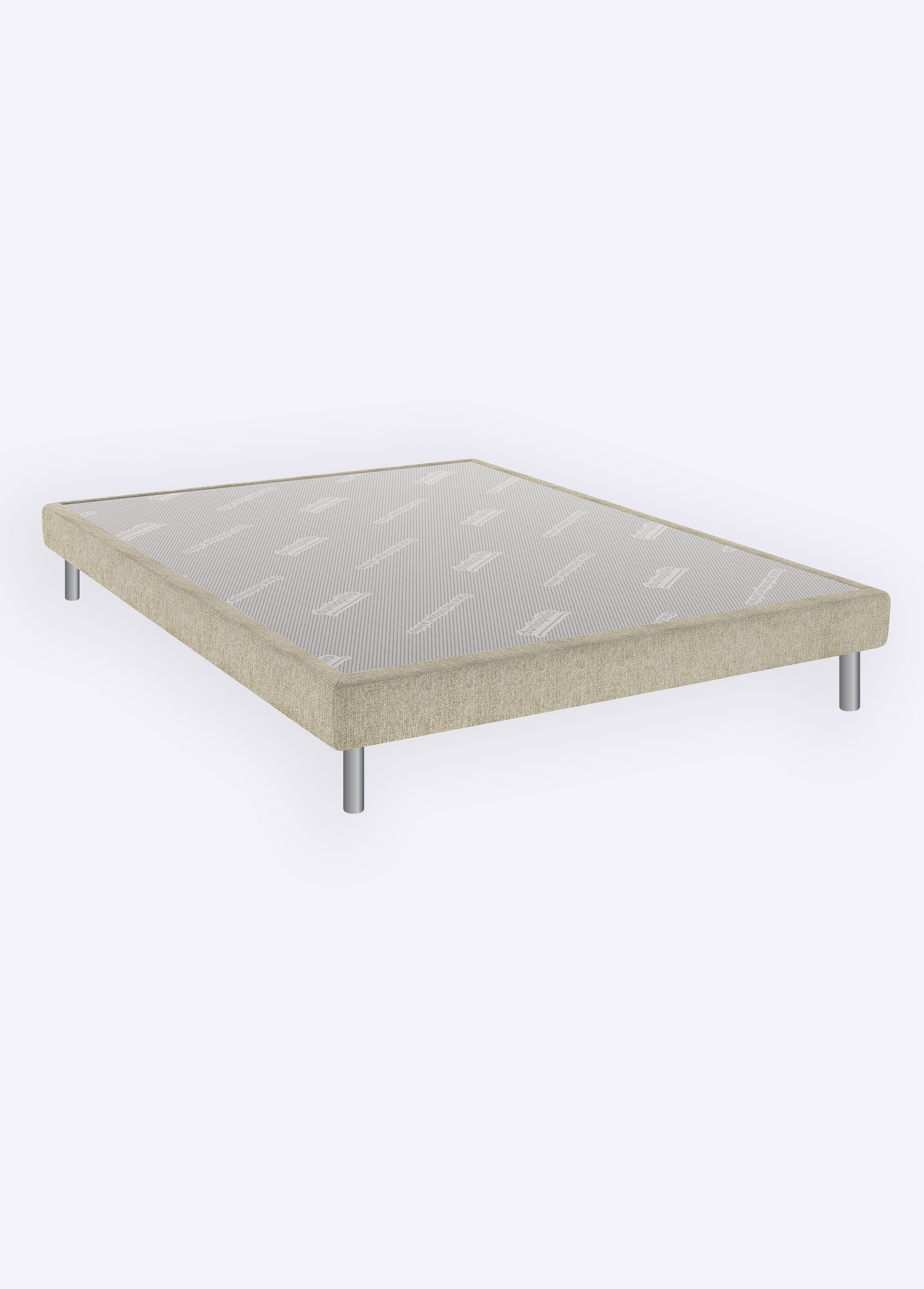Sommier tapissier lattes + pieds gris BEIGE DUN-GENSOM FA1