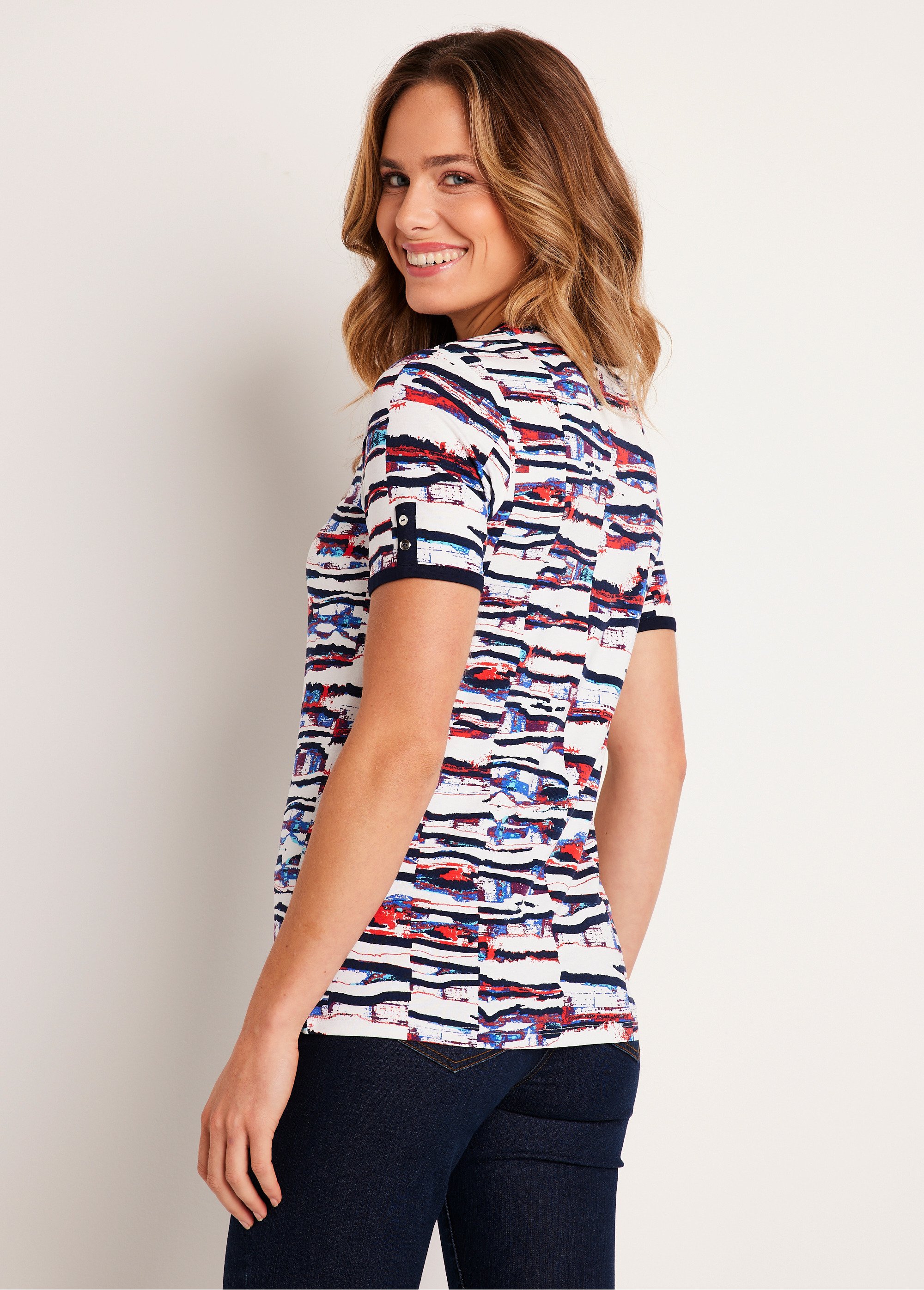 T-shirt court motif marin