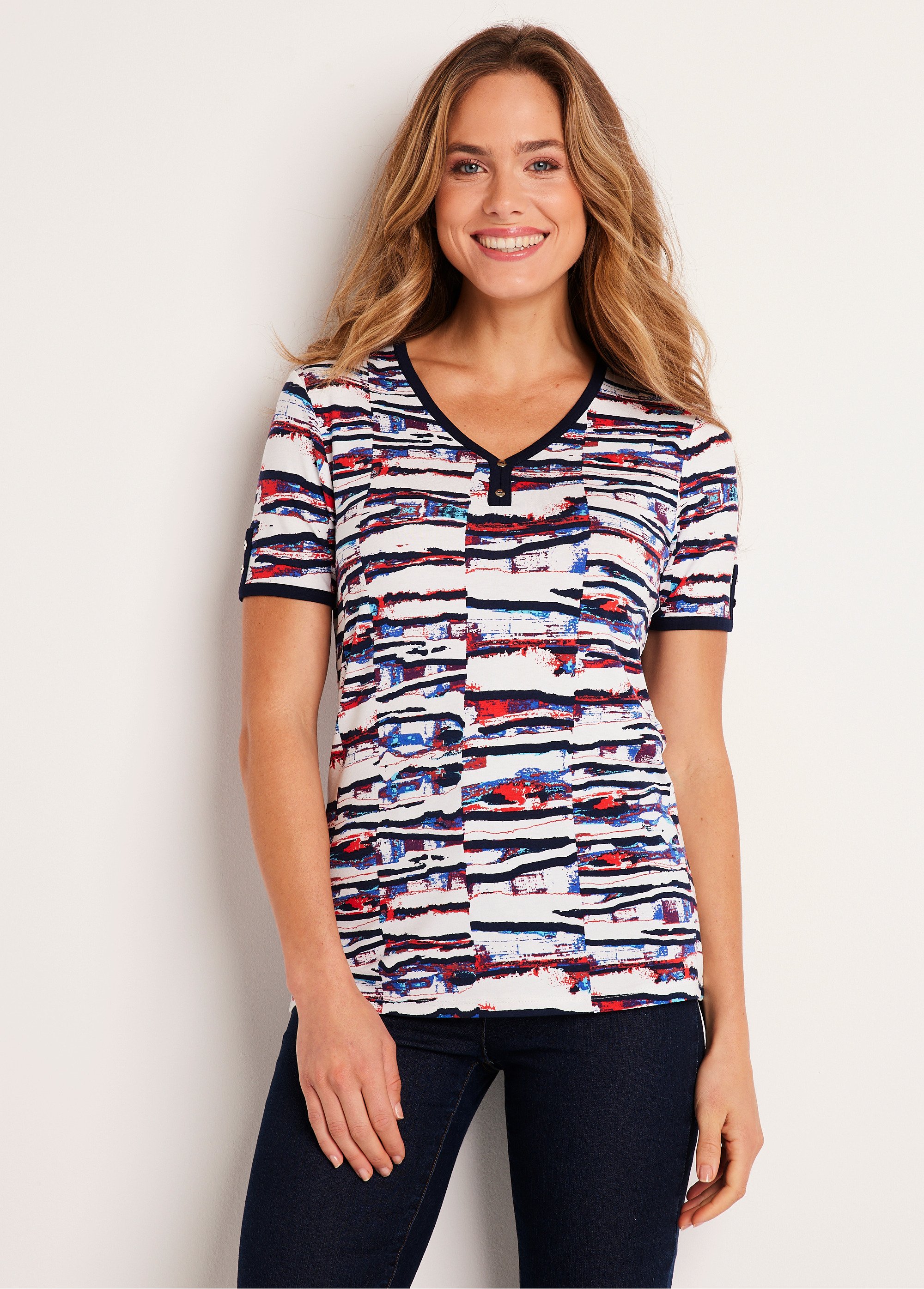 T-shirt court motif marin