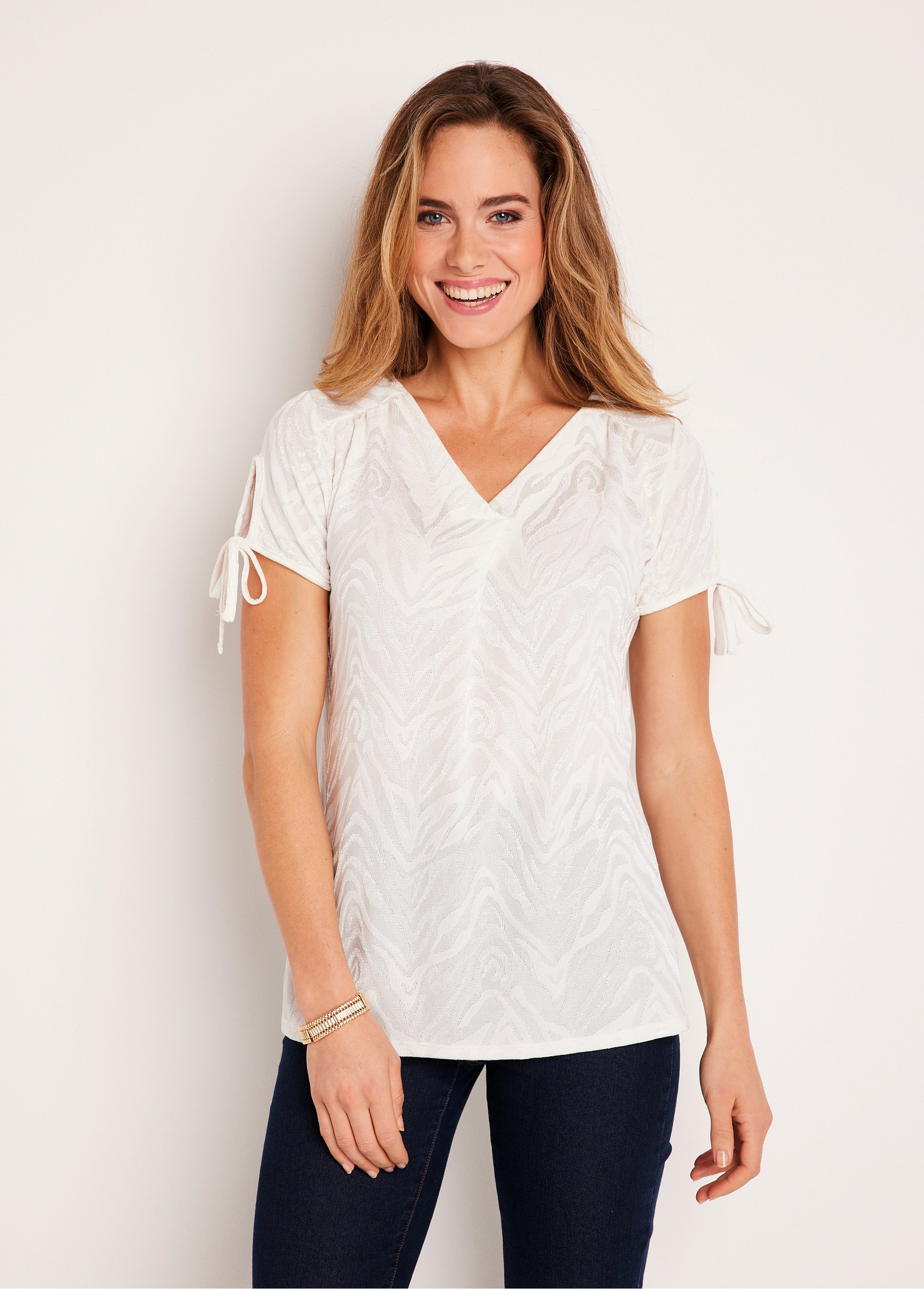 T-shirt long ample col V
