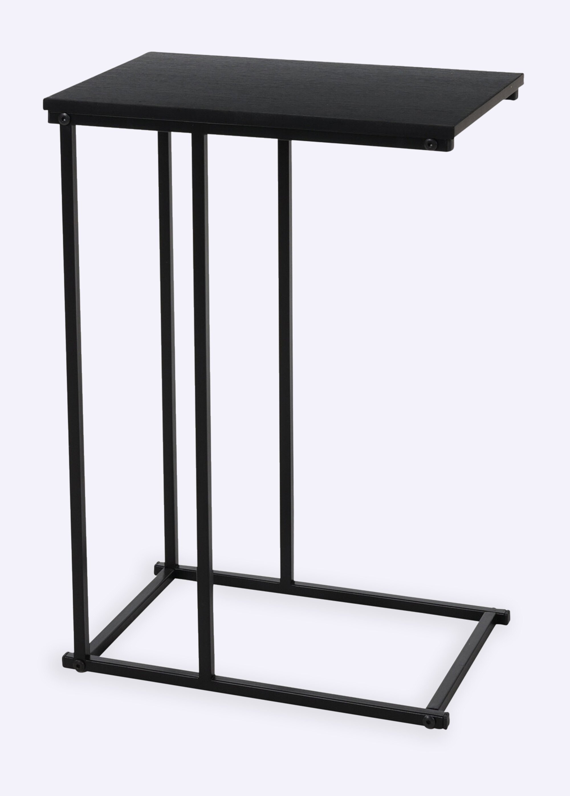 Table d'appoint métal bois, forme épurée