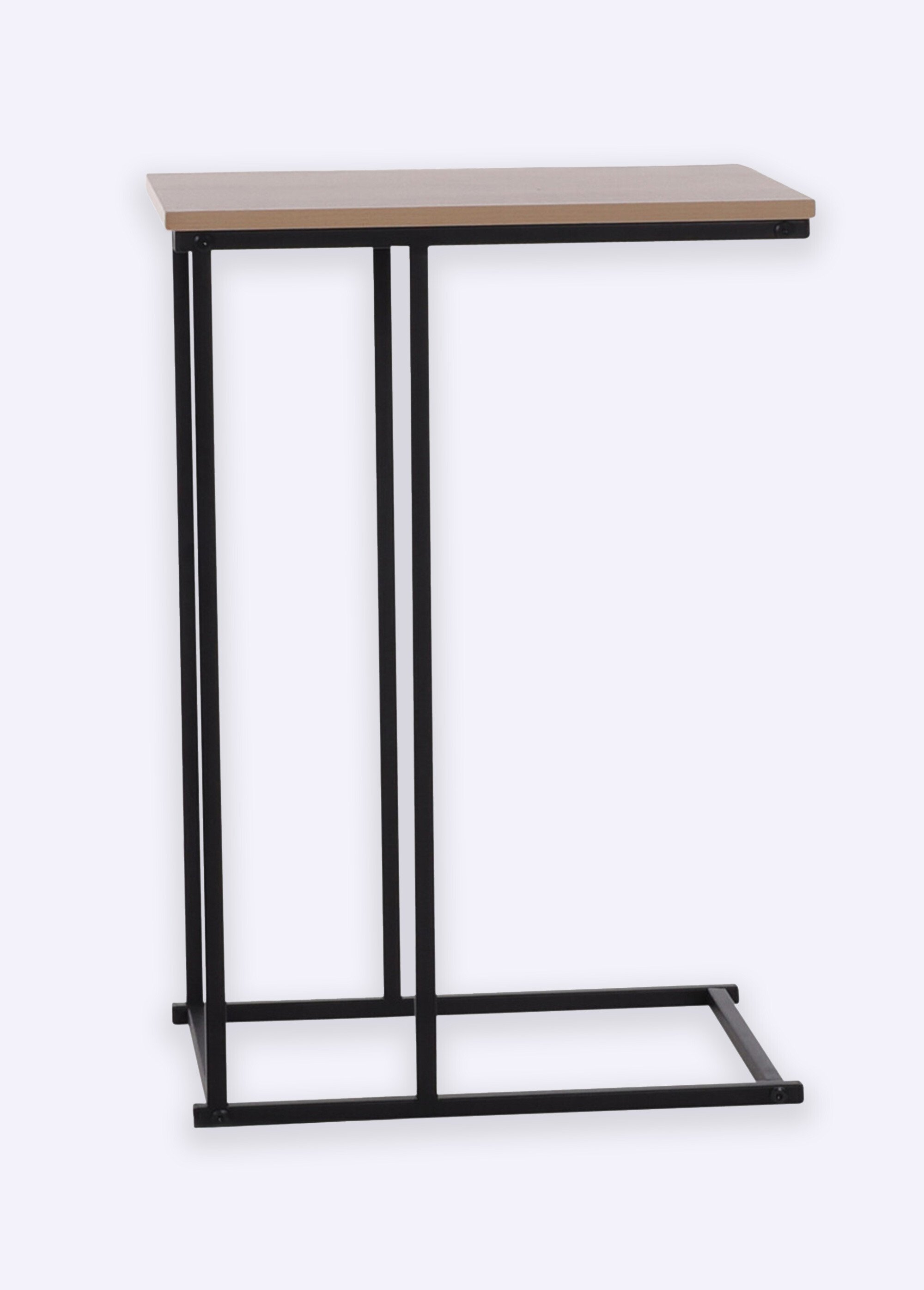 Table d'appoint métal bois, forme épurée