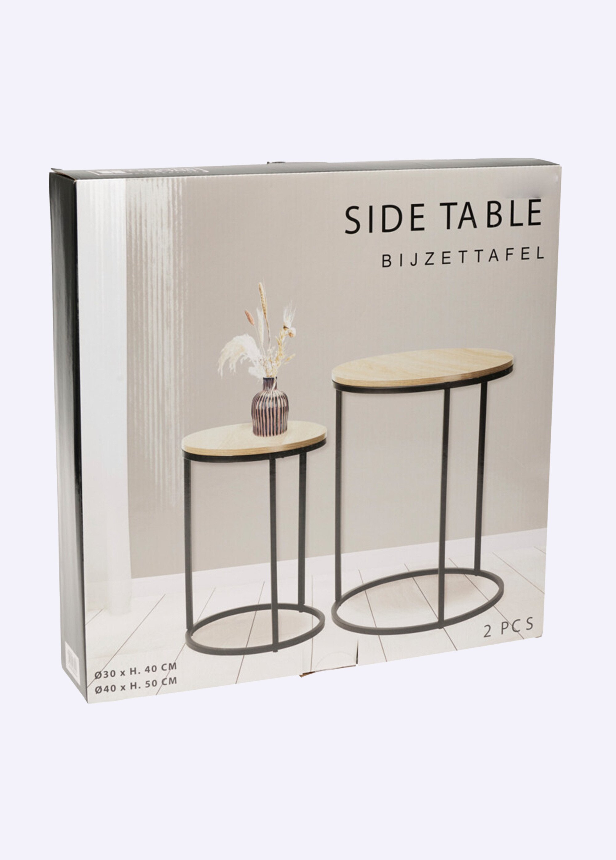 Tables d'appoint bois métal forme aérienne