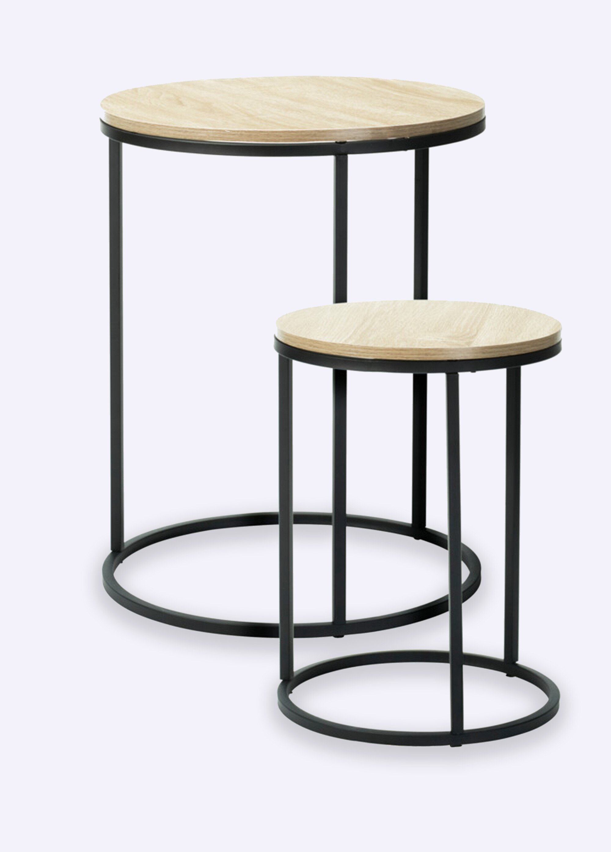 Tables d'appoint bois métal forme aérienne