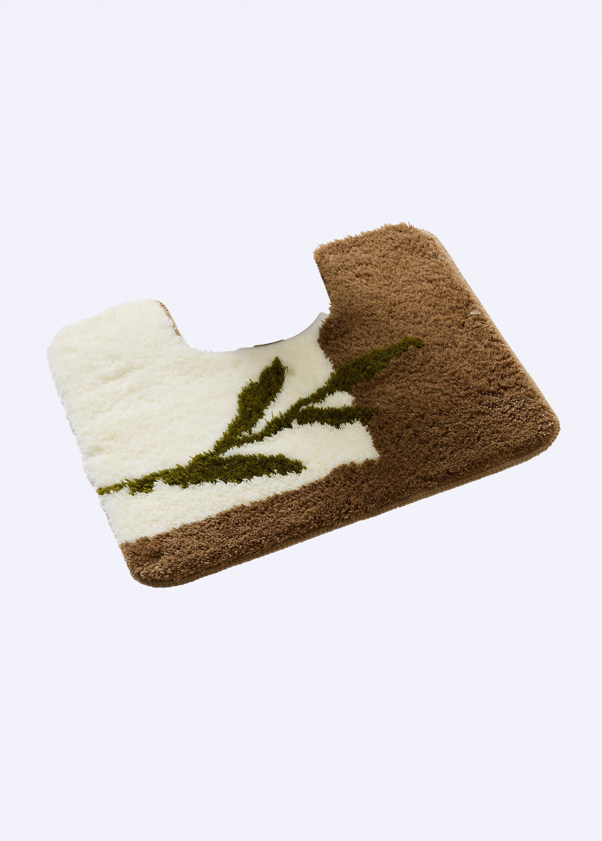 Tapis de bain antidérapant motif végétal Beige RAJOUT DE2