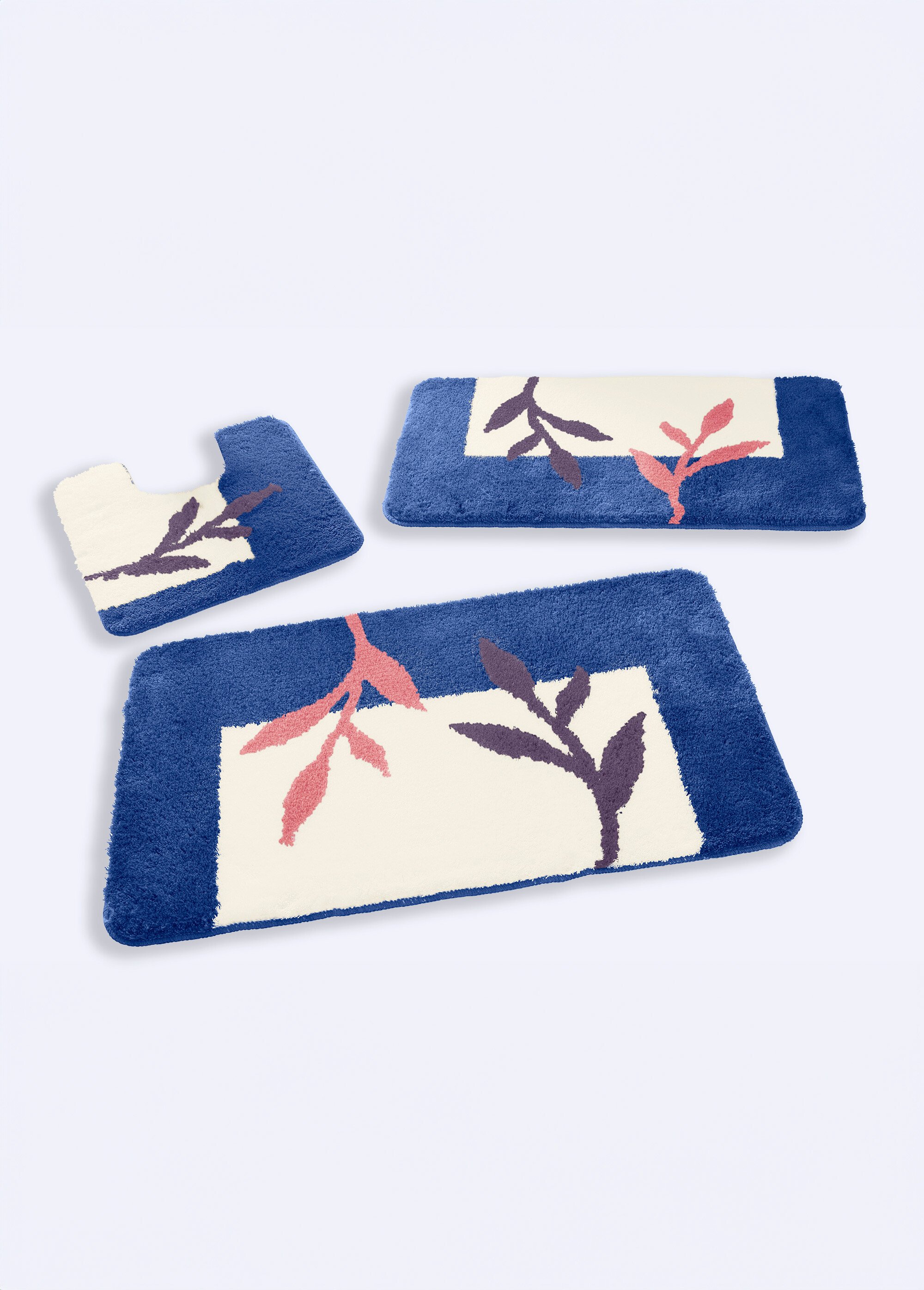 Tapis de bain antidérapant motif végétal Beige RAJOUT FA1