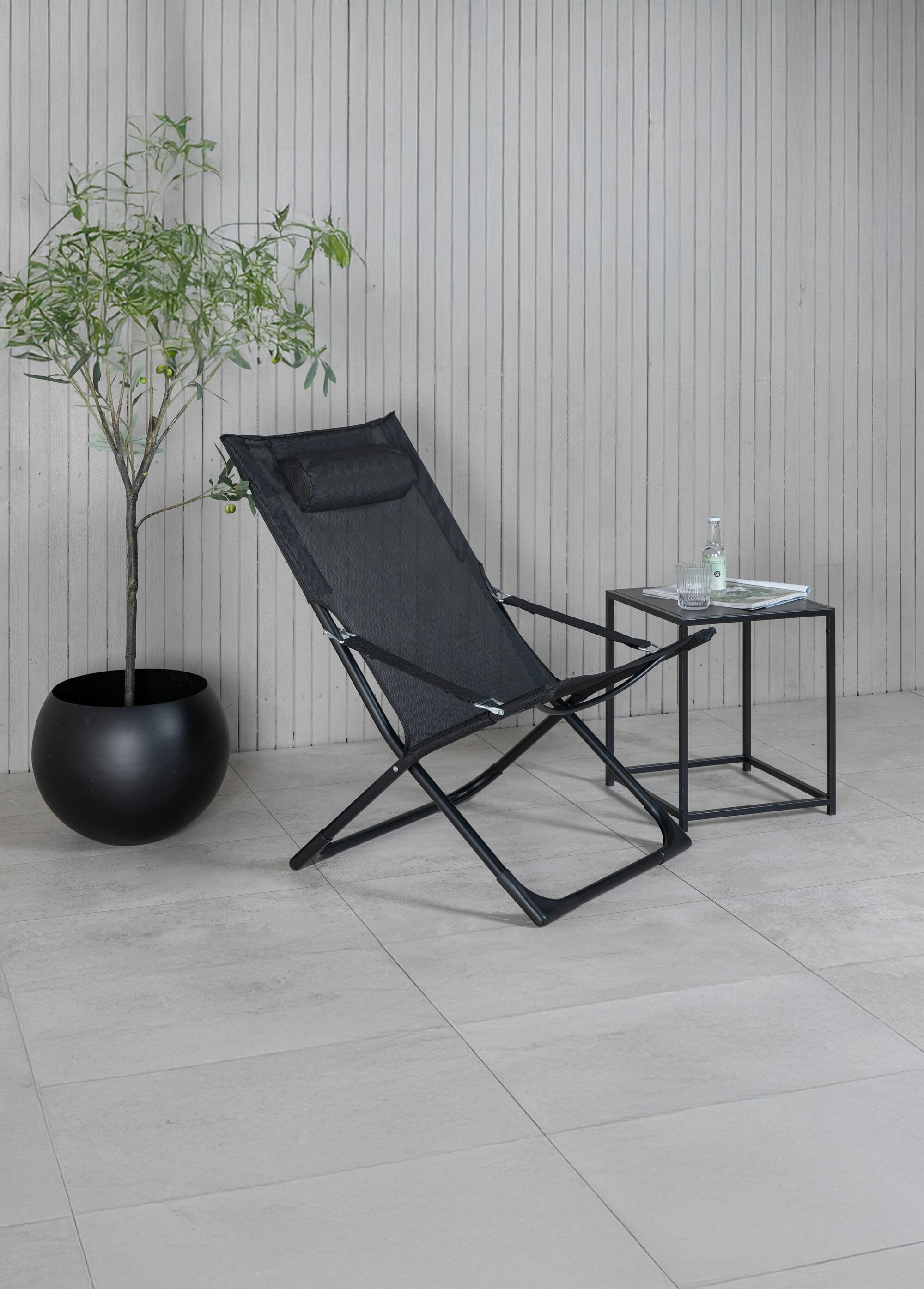 Transat avec coussin, structure acier NOIR VEN-1013-404 SI1