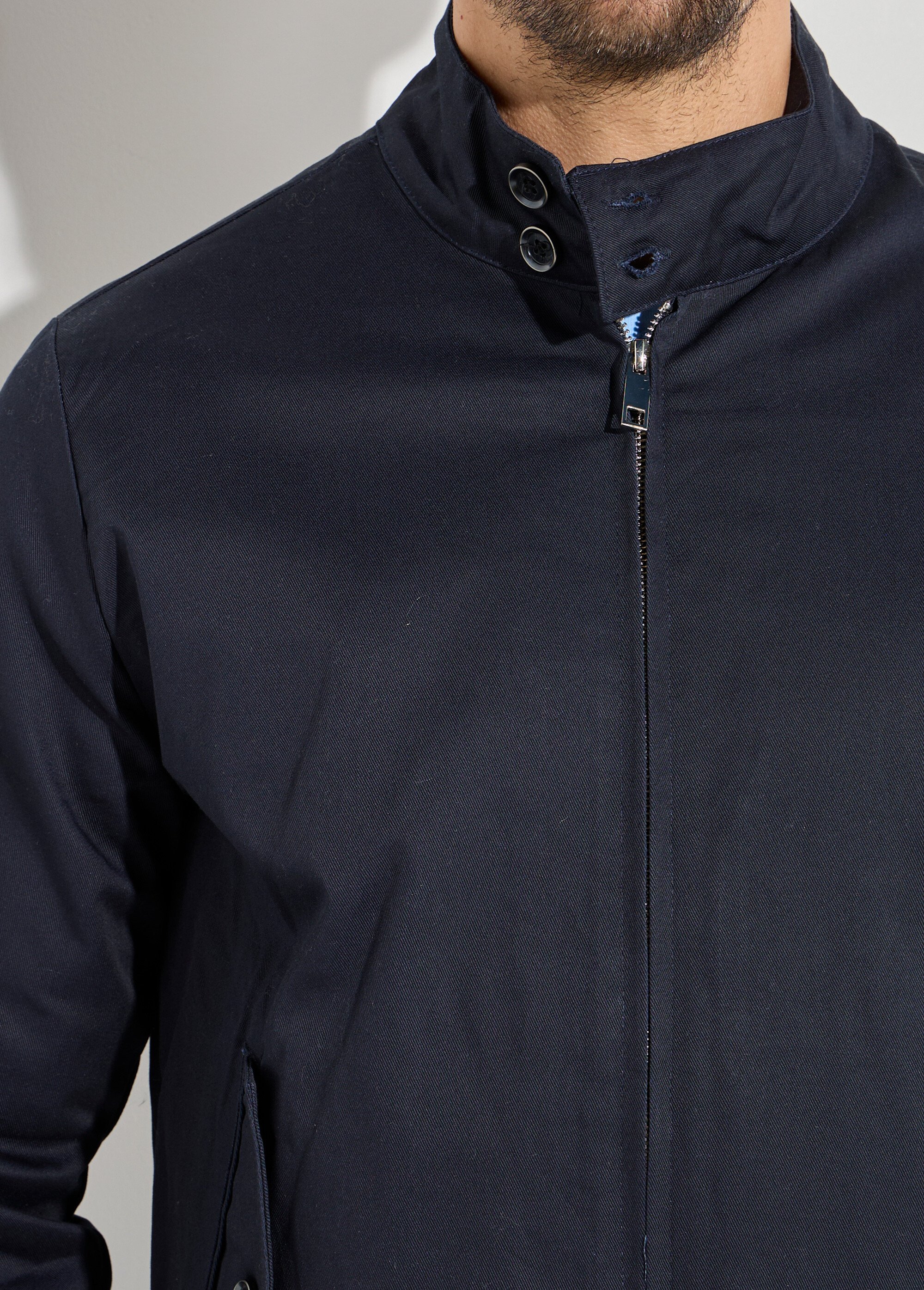 Veste zippée col montant type Harrington Homme Bleu FRIQQ5037M63 DE2