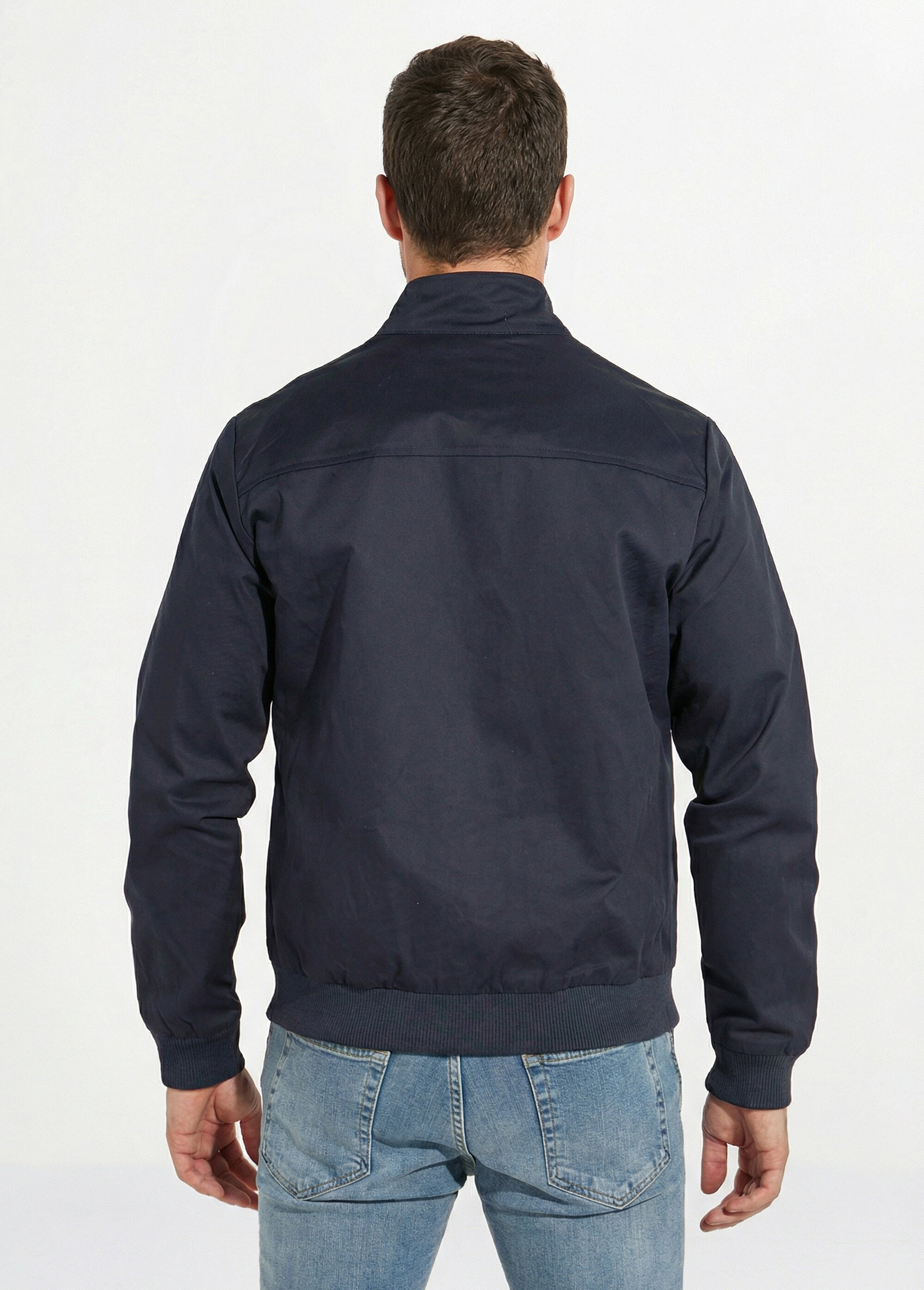 Veste zippée col montant type Harrington Homme Bleu FRIQQ5037M63 DO1