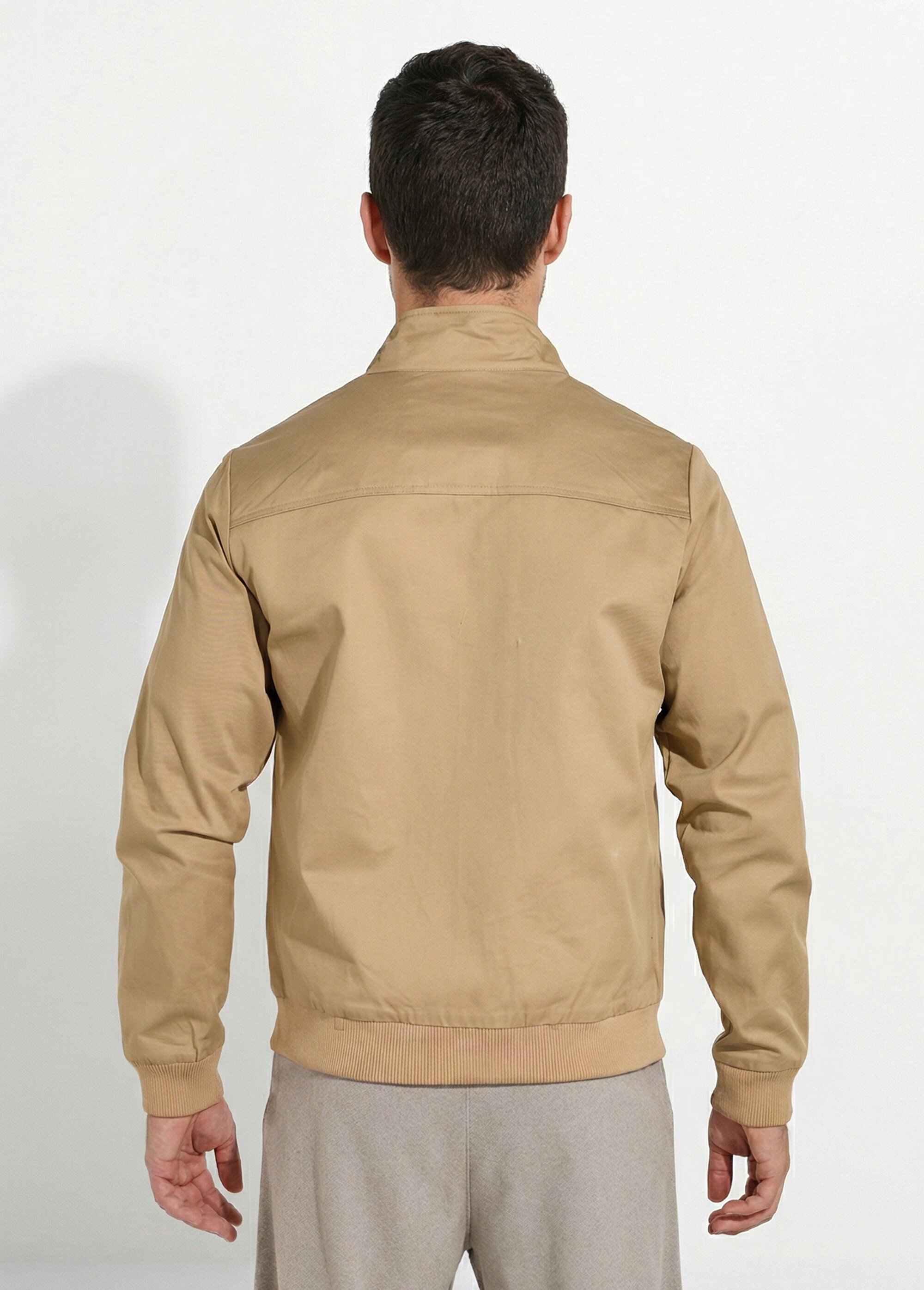 Veste zippée col montant type Harrington Homme Marron FRIQQ5037M63 DO1