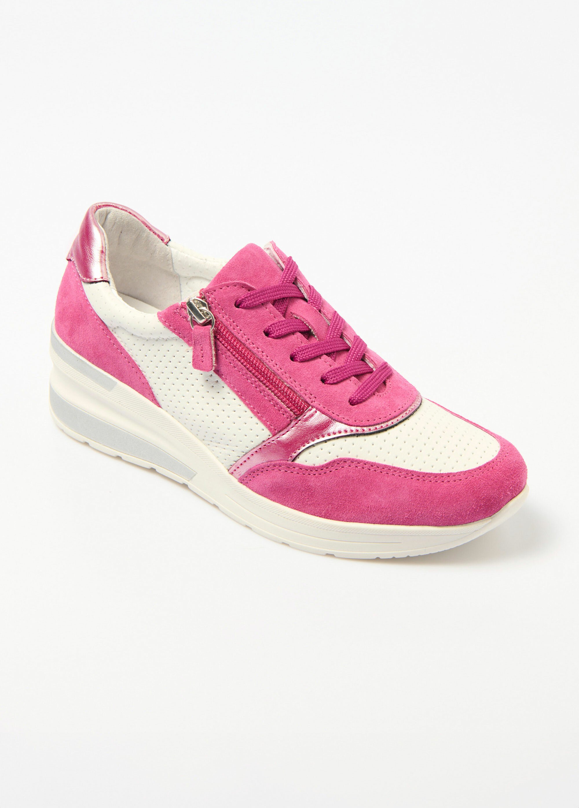 Baskets grande largeur compensées cuir Femme Rose OSIRIS FA1