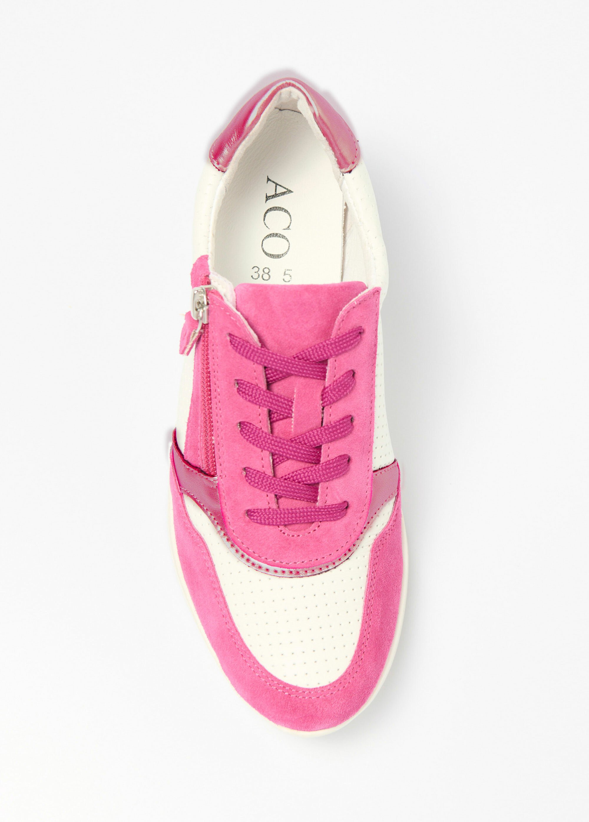 Baskets grande largeur compensées cuir Femme Rose OSIRIS OV1