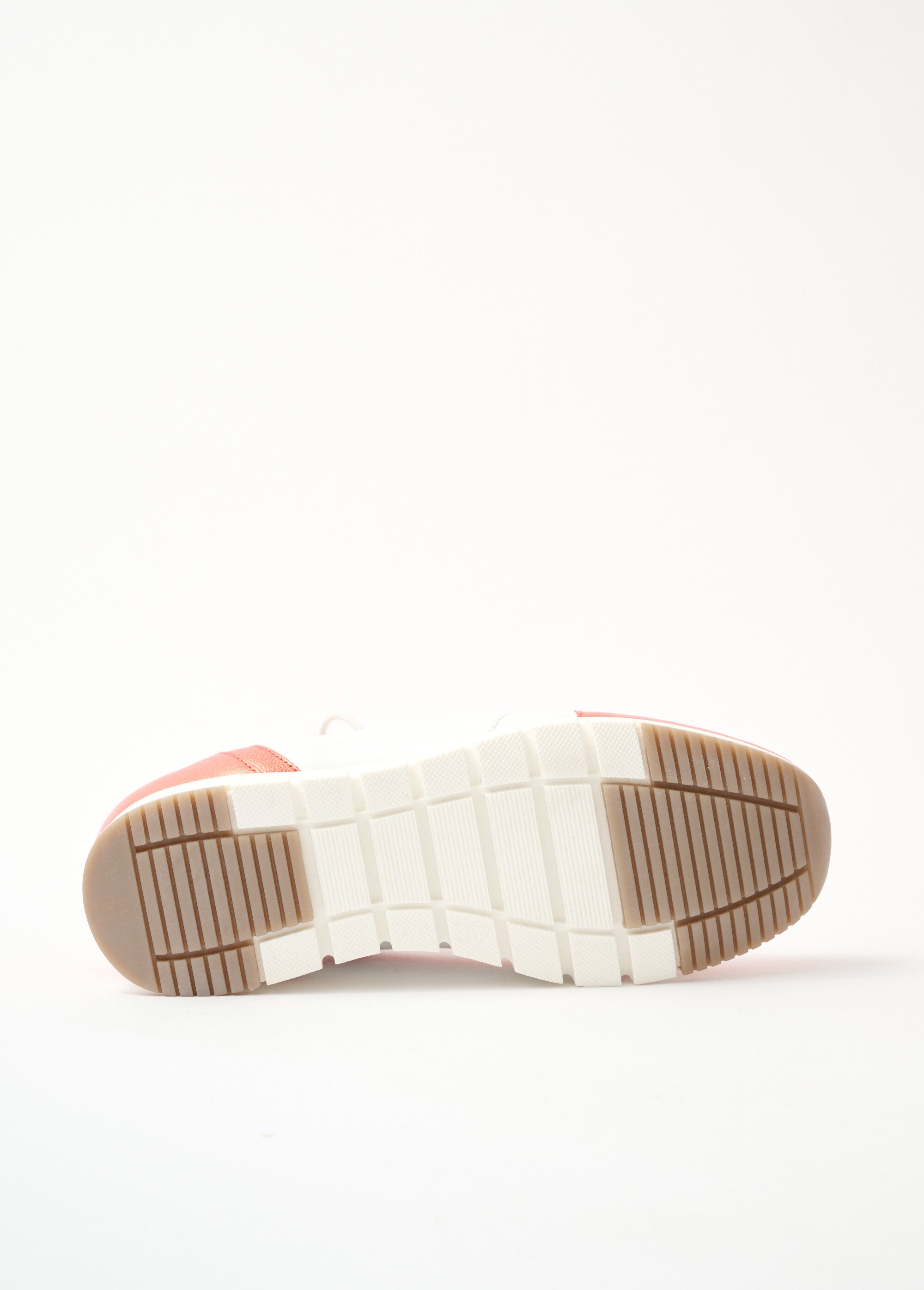 Baskets largeur confort cuir bicolore Femme Orange OPHELIA UN1