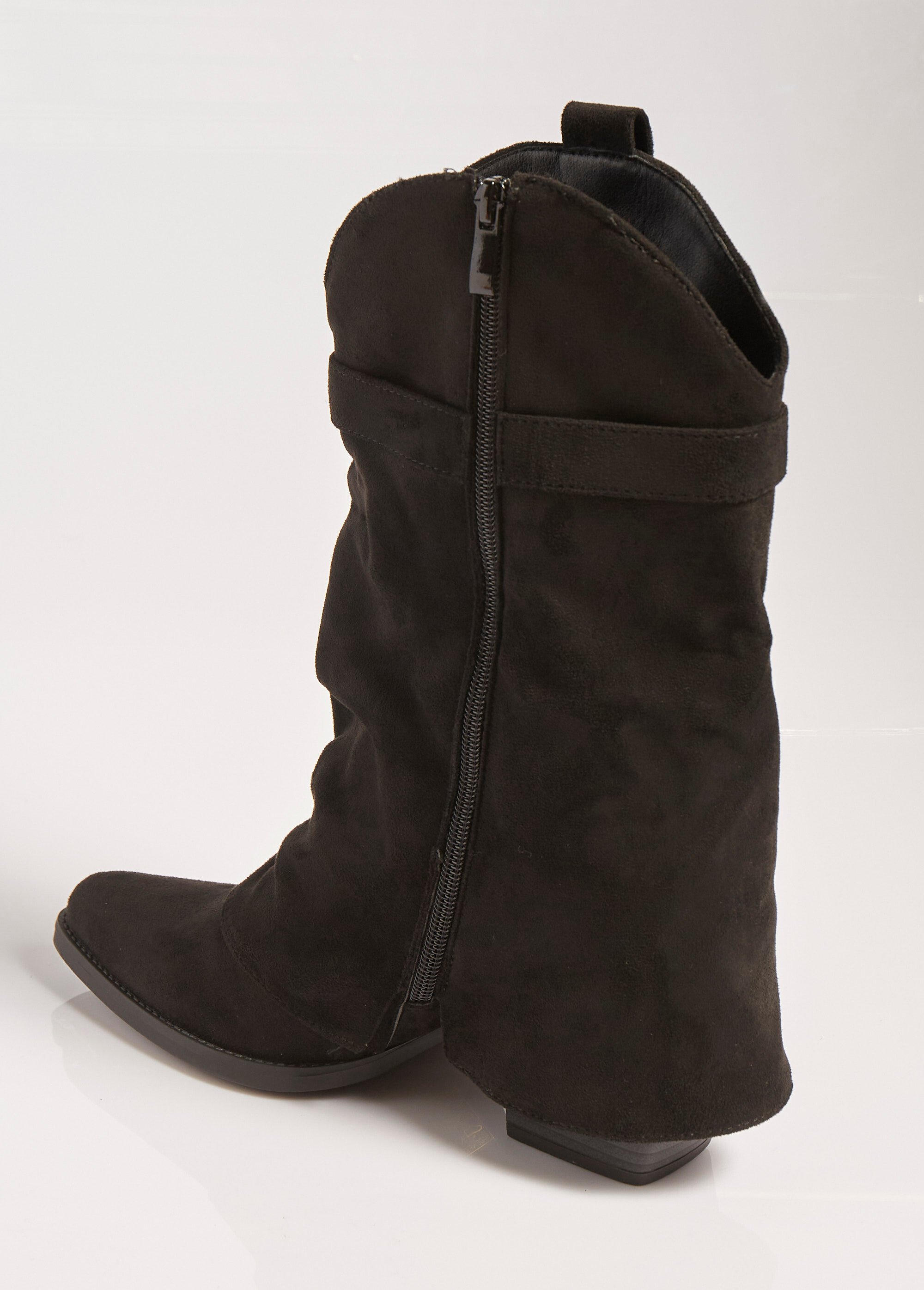 Bottes froissées à talon style cow girl