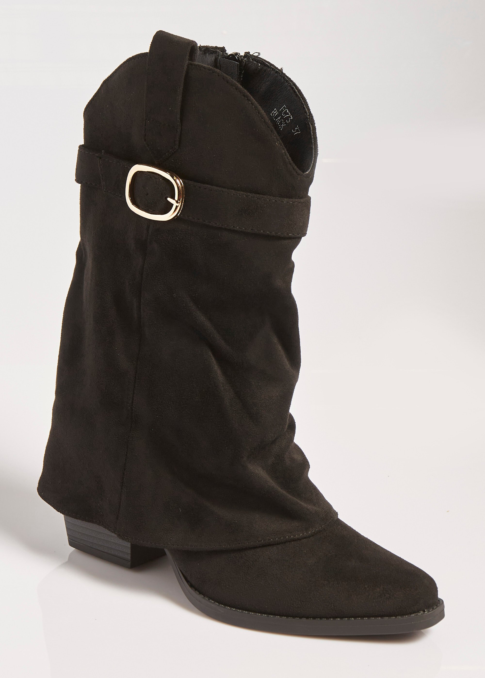 Bottes froissées à talon style cow girl