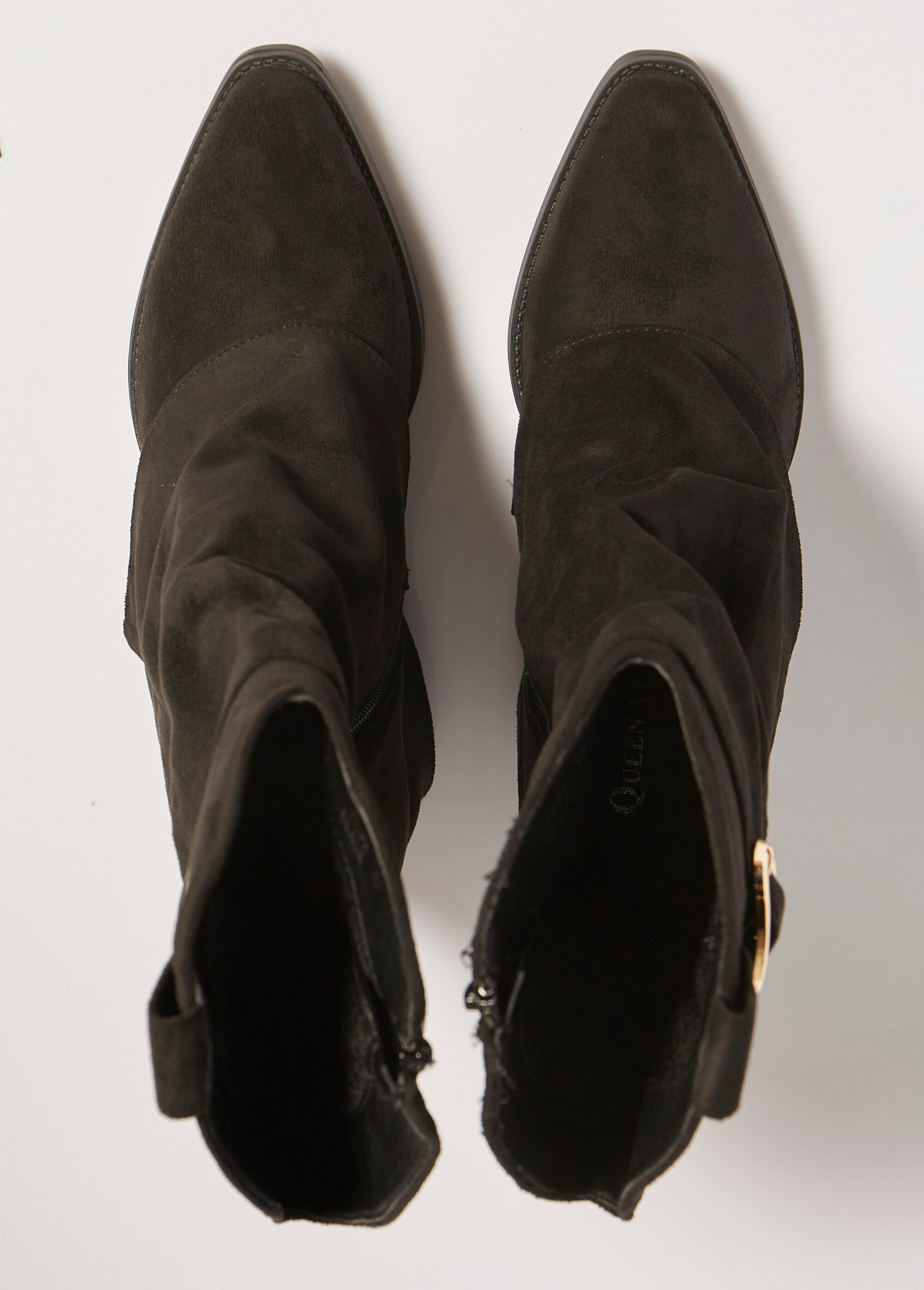 Bottes froissées à talon style cow girl Femme Noir QUEFC73 OV1