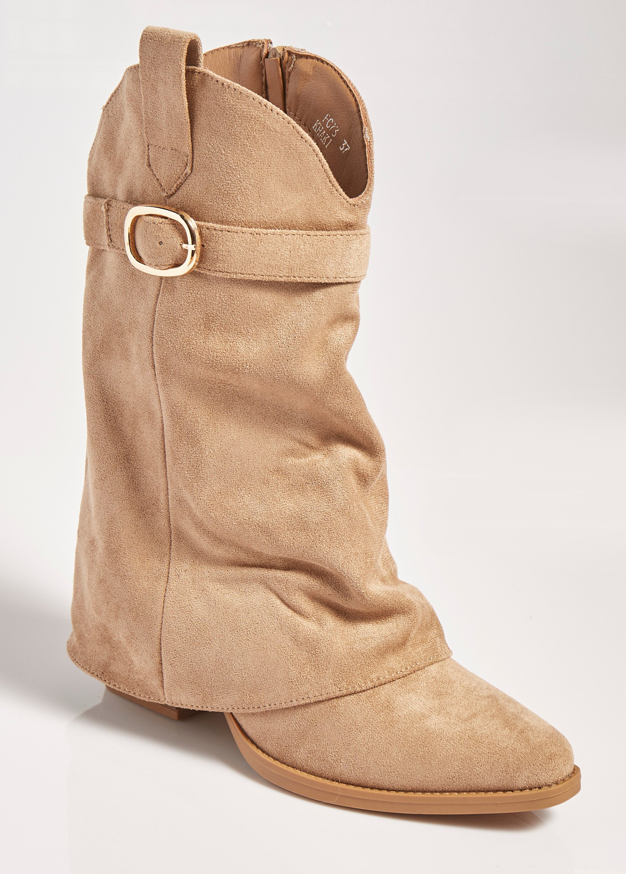 Bottes froissées à talon style cow girl