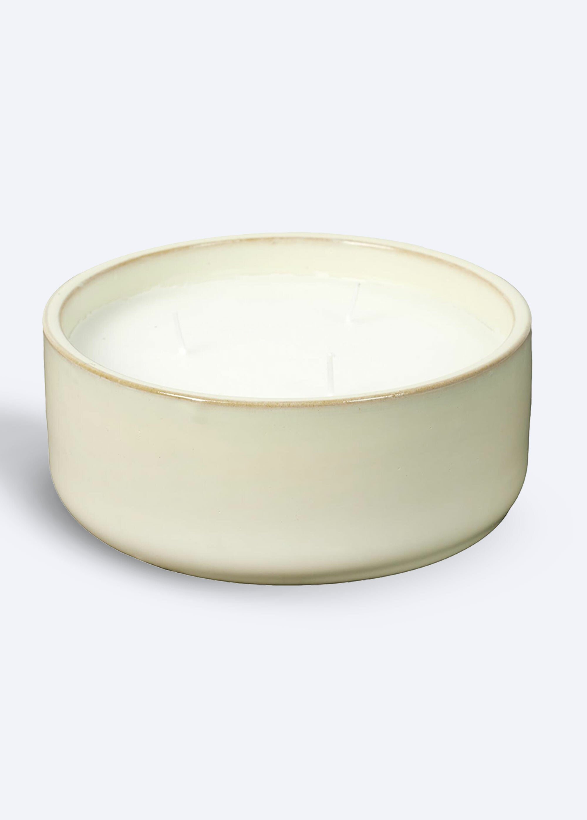 Bougie parfumée en céramique, 3 mèches Blanc CMP-BO0004 FA1