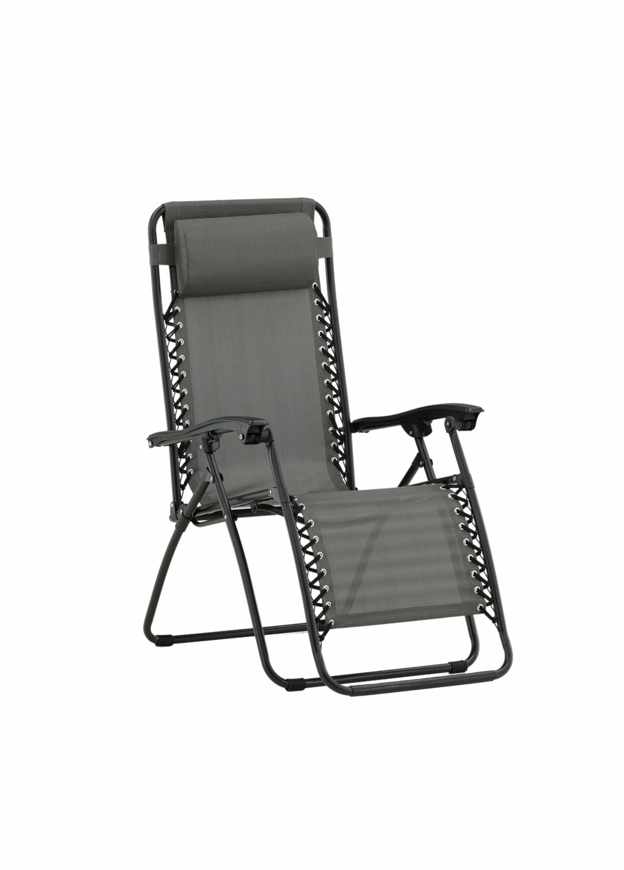 Chaise longue relax pliable en acier GRIS VEN-2133-400 FA1