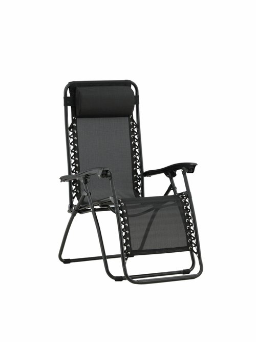 Chaise longue relax pliable en acier NOIR VEN-2133-400 FA1