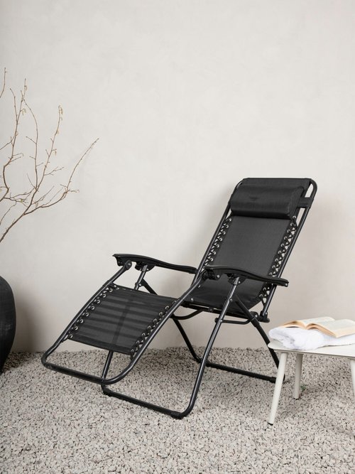Chaise longue relax pliable en acier NOIR VEN-2133-400 SI1
